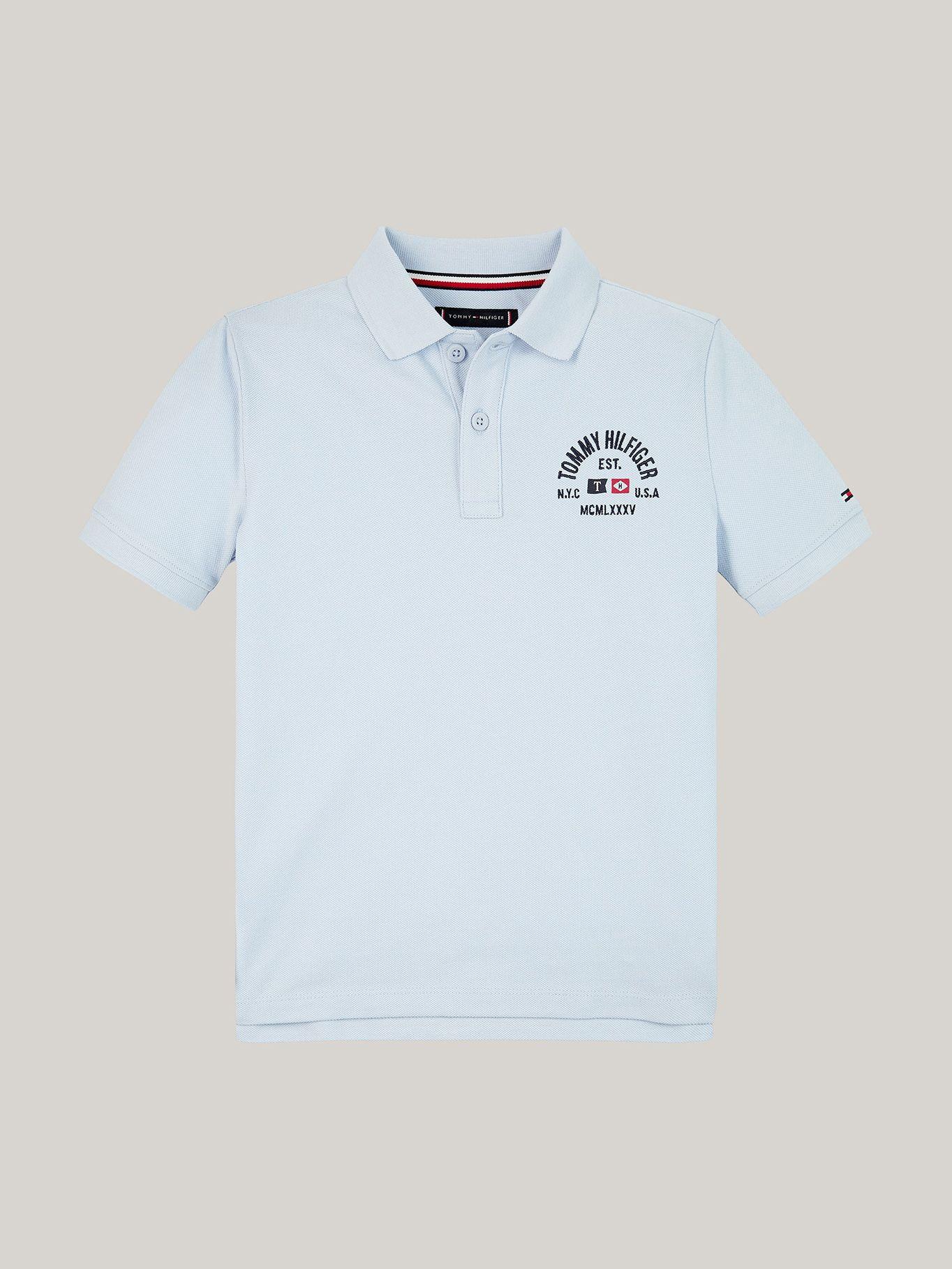Polo Niño Logo Flag Regular Fit Celeste Tommy Hilfiger-4