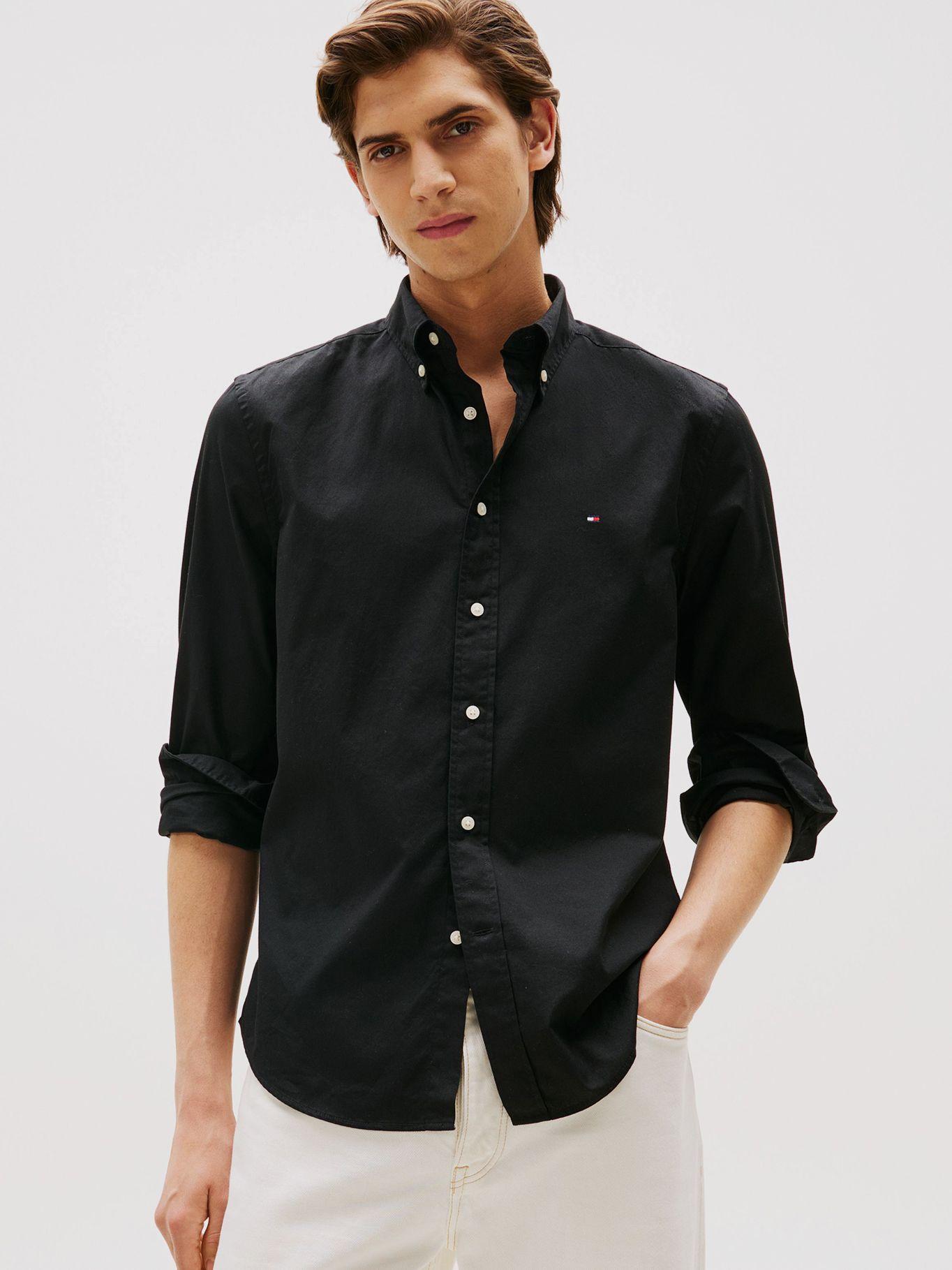 Camisa Flex Poplin Regular Fit Negro Tommy Hilfiger-0