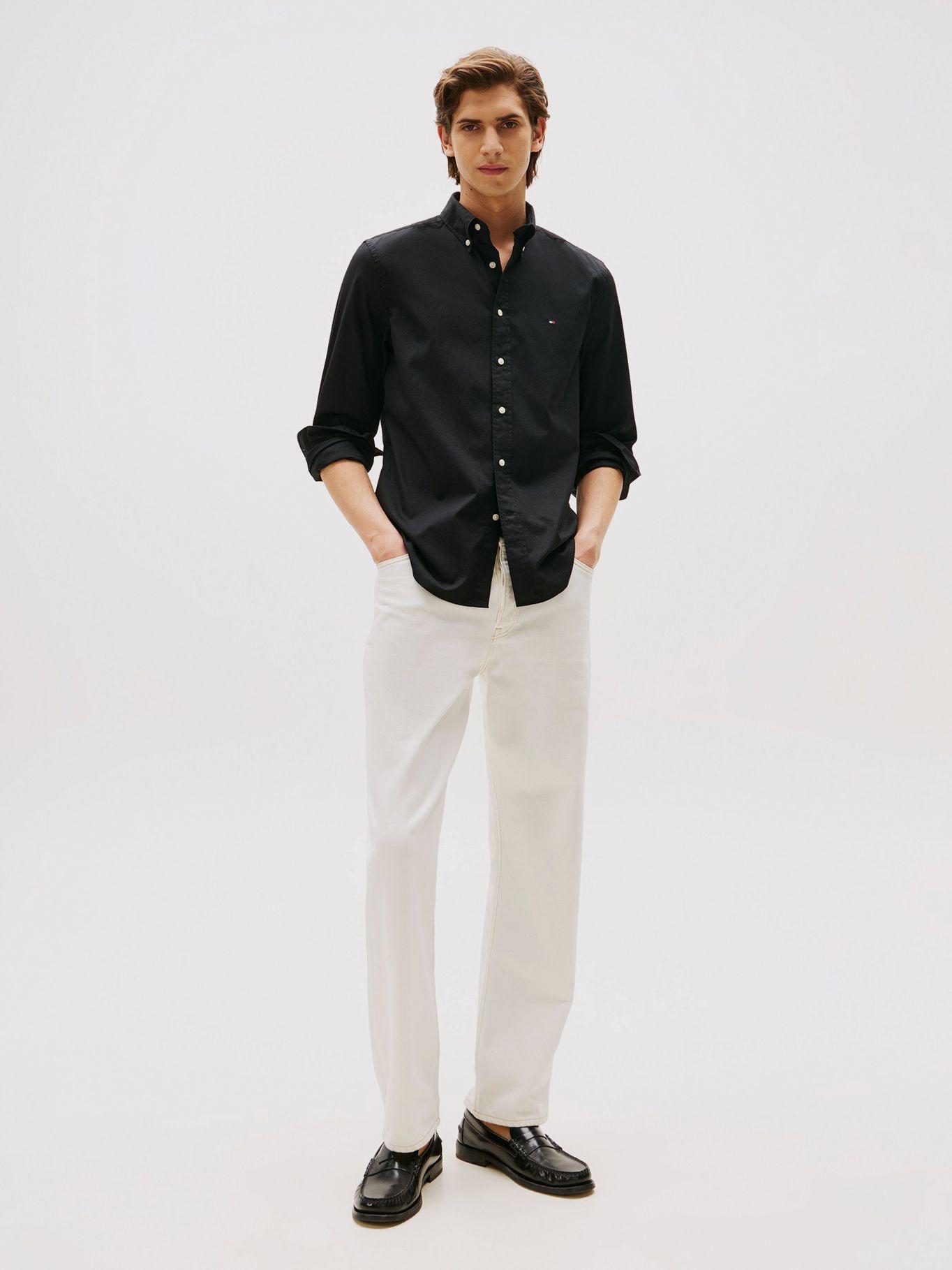 Camisa Flex Poplin Regular Fit Negro Tommy Hilfiger-1