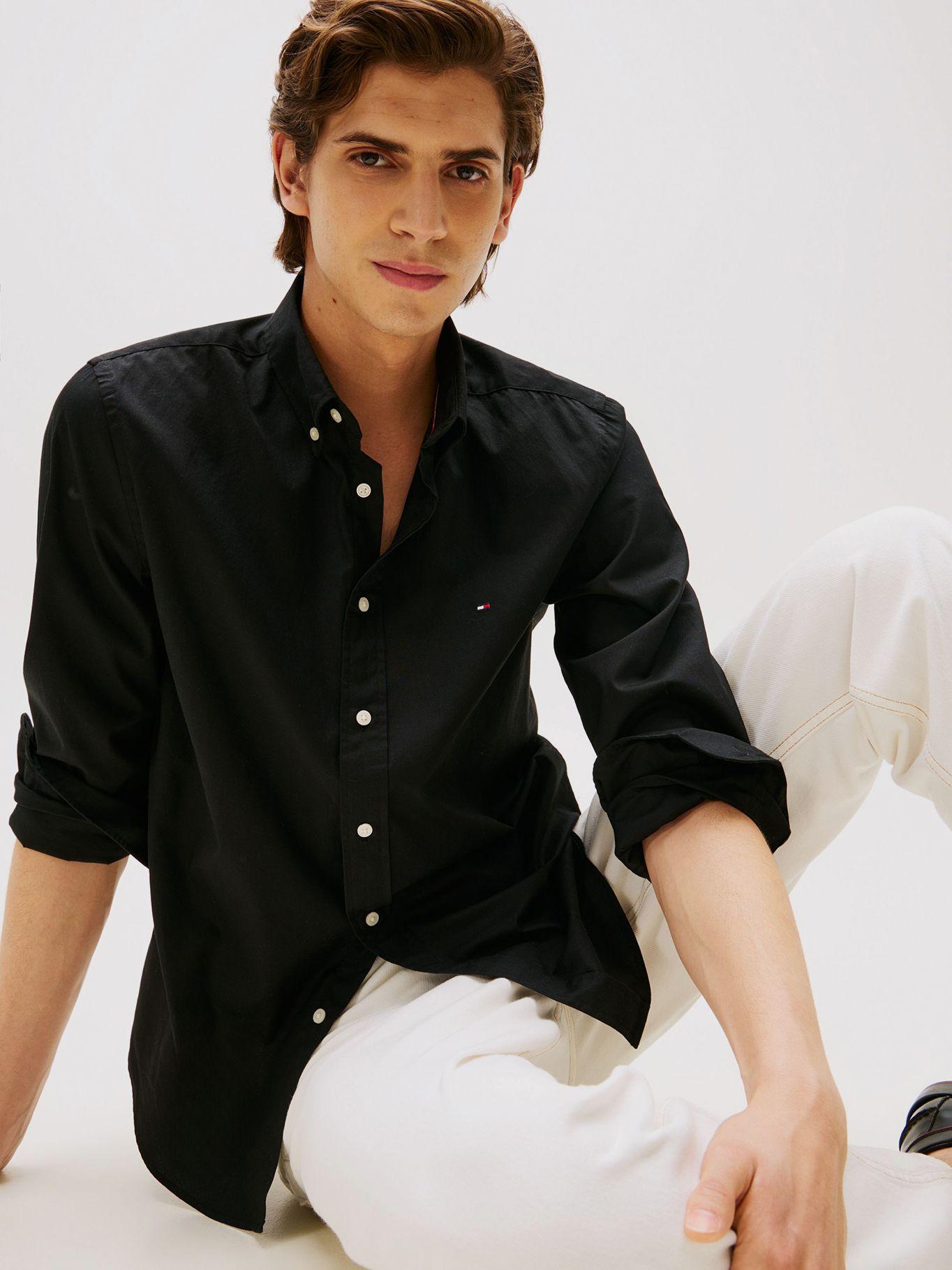 Camisa Flex Poplin Regular Fit Negro Tommy Hilfiger-3