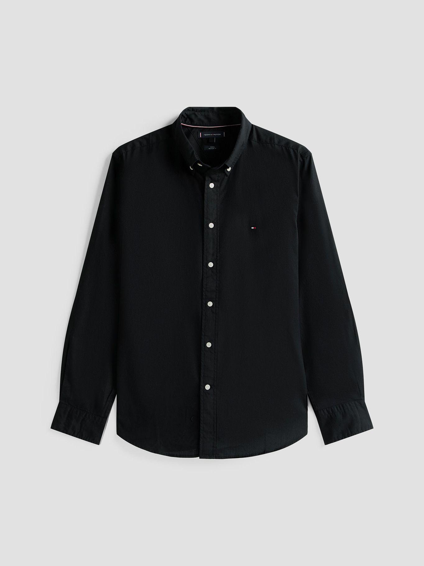 Camisa Flex Poplin Regular Fit Negro Tommy Hilfiger-4