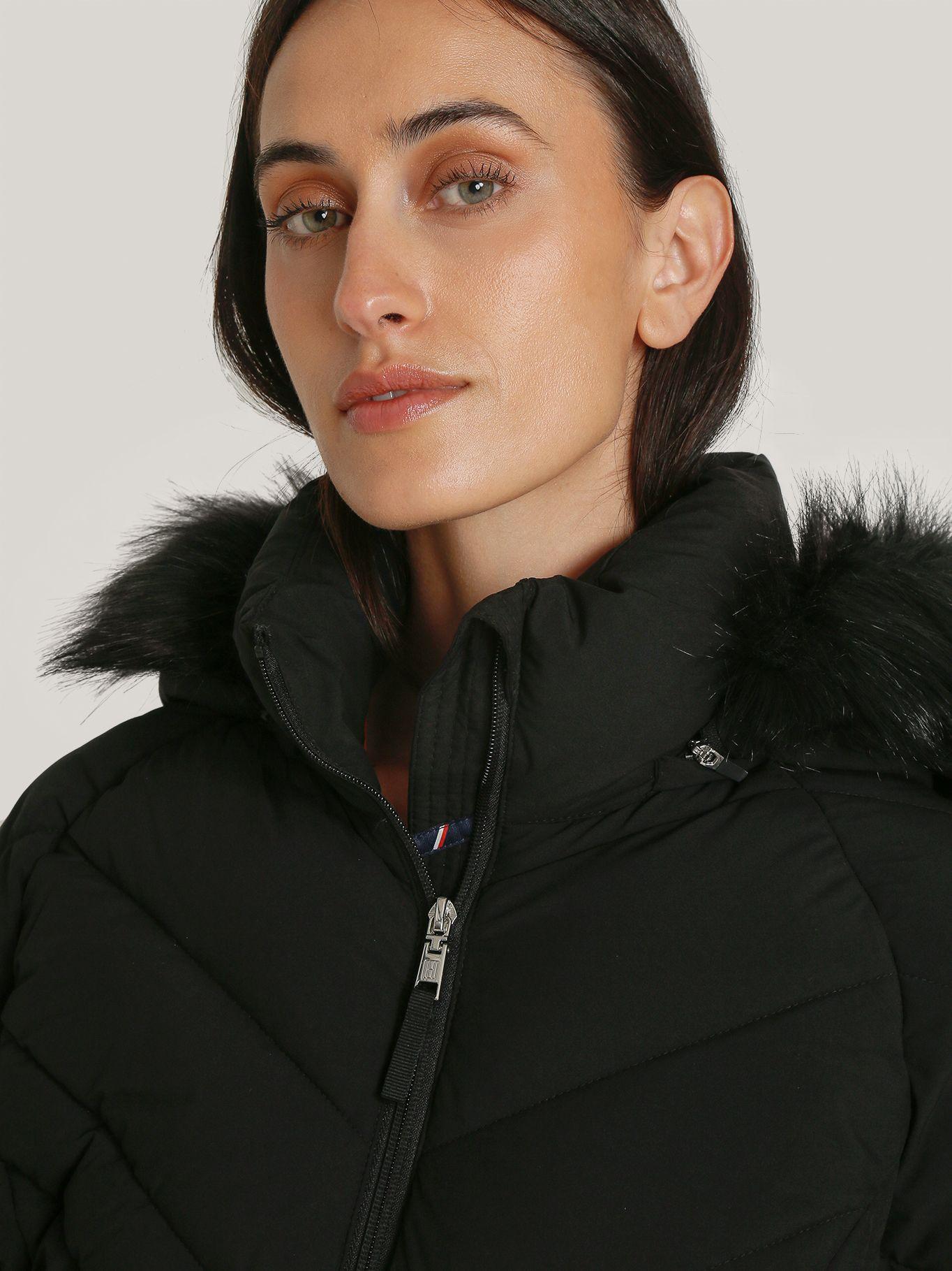 Parka Acolchada Con Gorro Teddy Negro Tommy Hilfiger-3