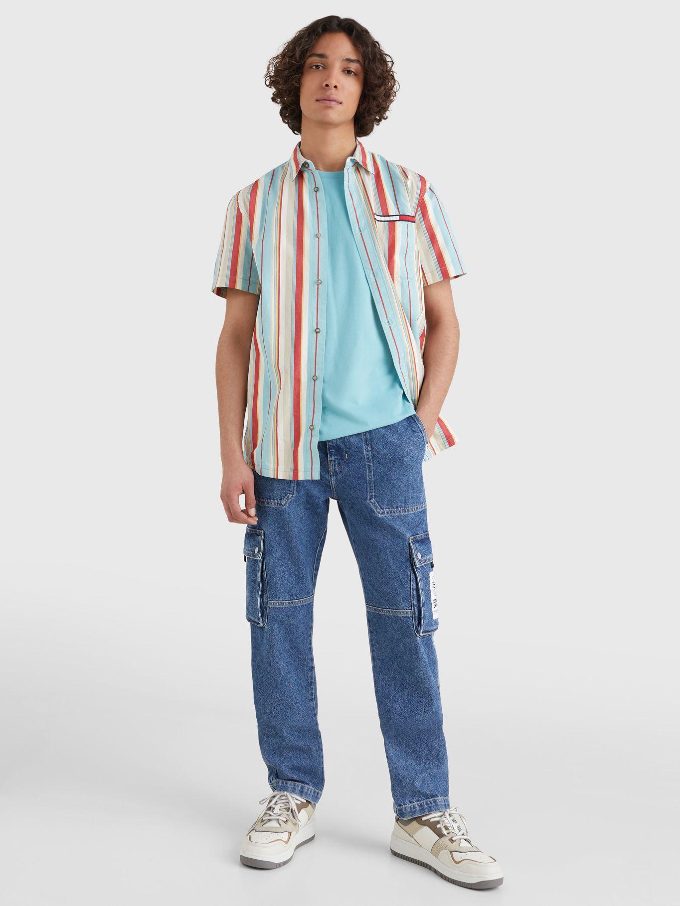 Camisa Efecto Lavado Celeste Tommy Jeans MY2-0