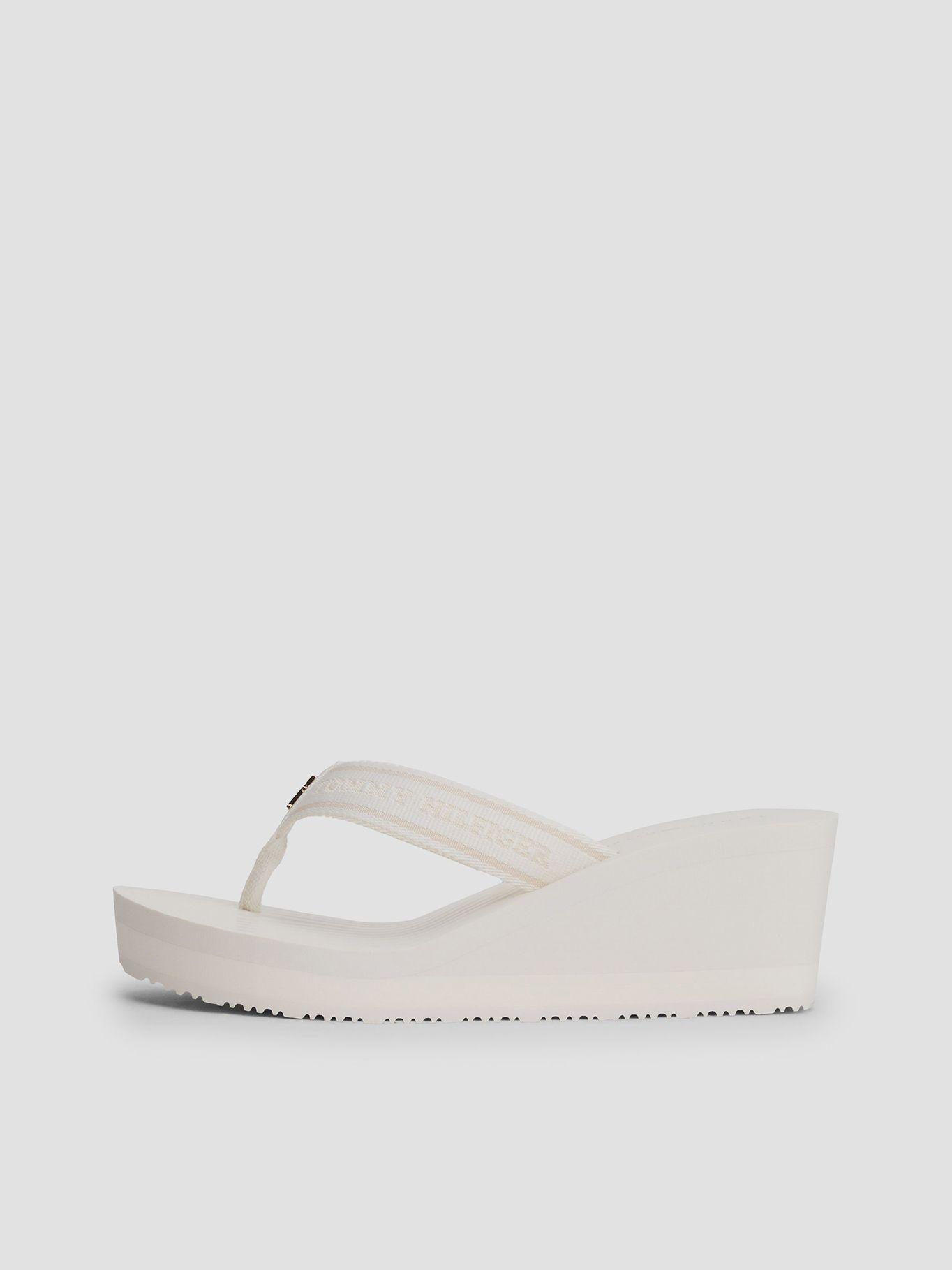 Sandalias Cuña Con Logo Y Rayas Blanco Tommy Hilfiger-5