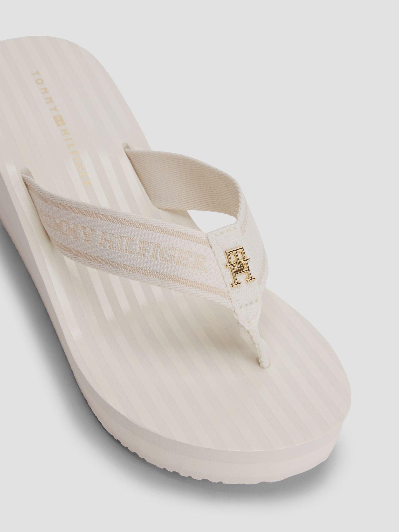 Sandalias Cuña Con Logo Y Rayas Blanco Tommy Hilfiger-6