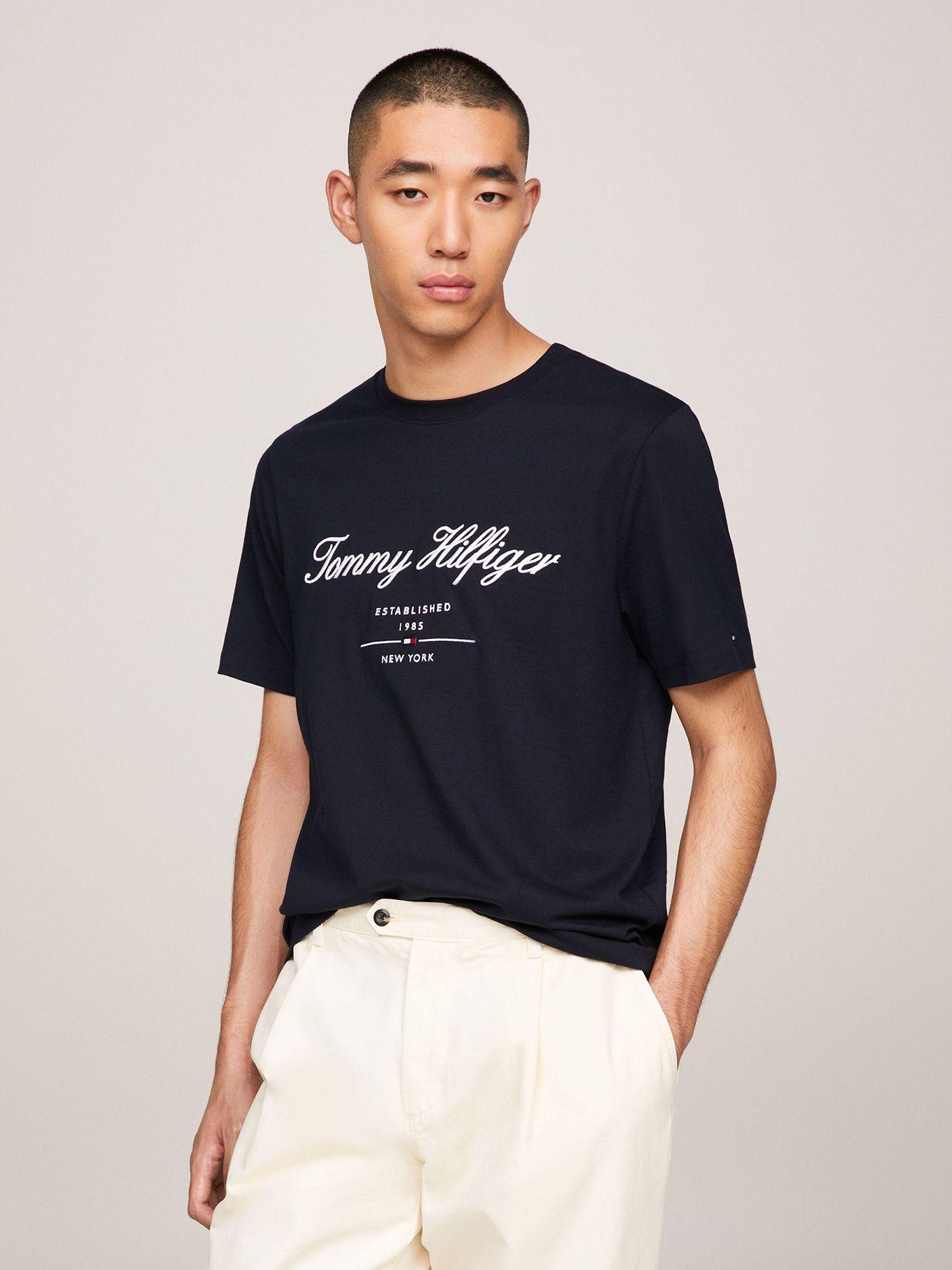 Polera Con Script Logo Azul Tommy Hilfiger-0