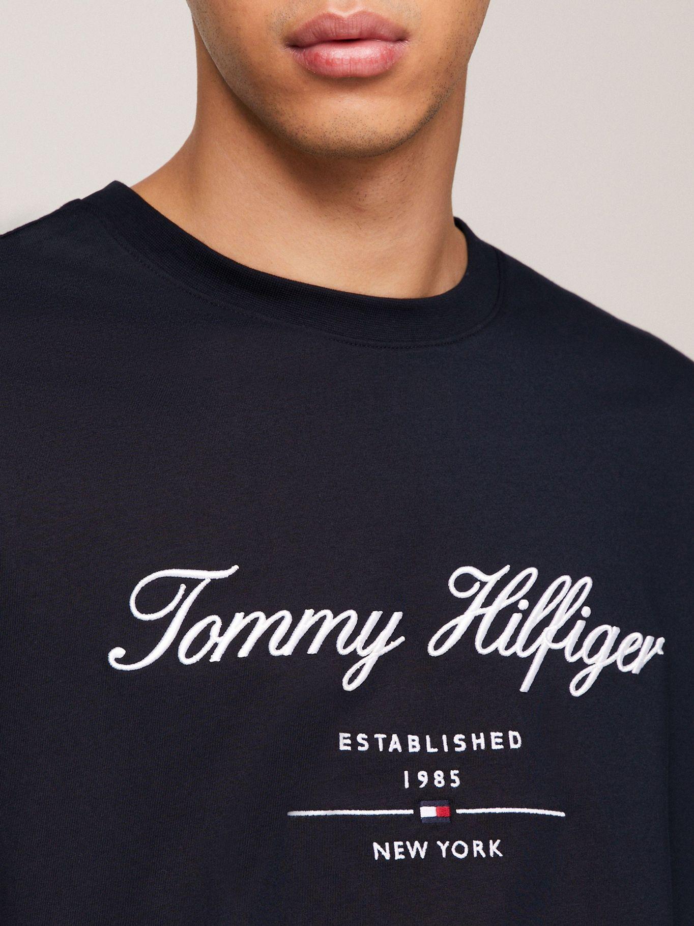 Polera Con Script Logo Azul Tommy Hilfiger-3