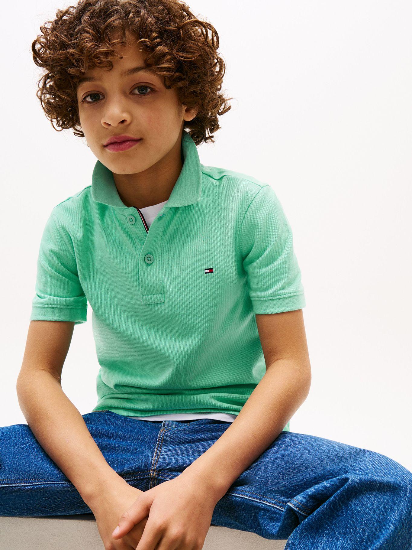 Polo De Niño Logo Flag Essential Verde Tommy Hilfiger-3