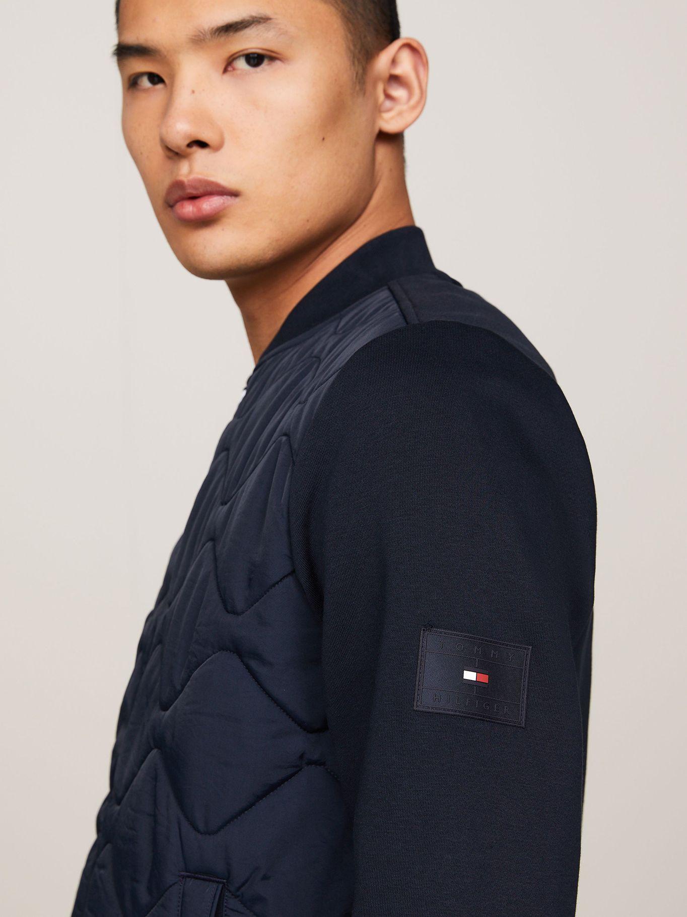 Chaqueta Bomber Mix De Texturas Azul Tommy Hilfiger-3