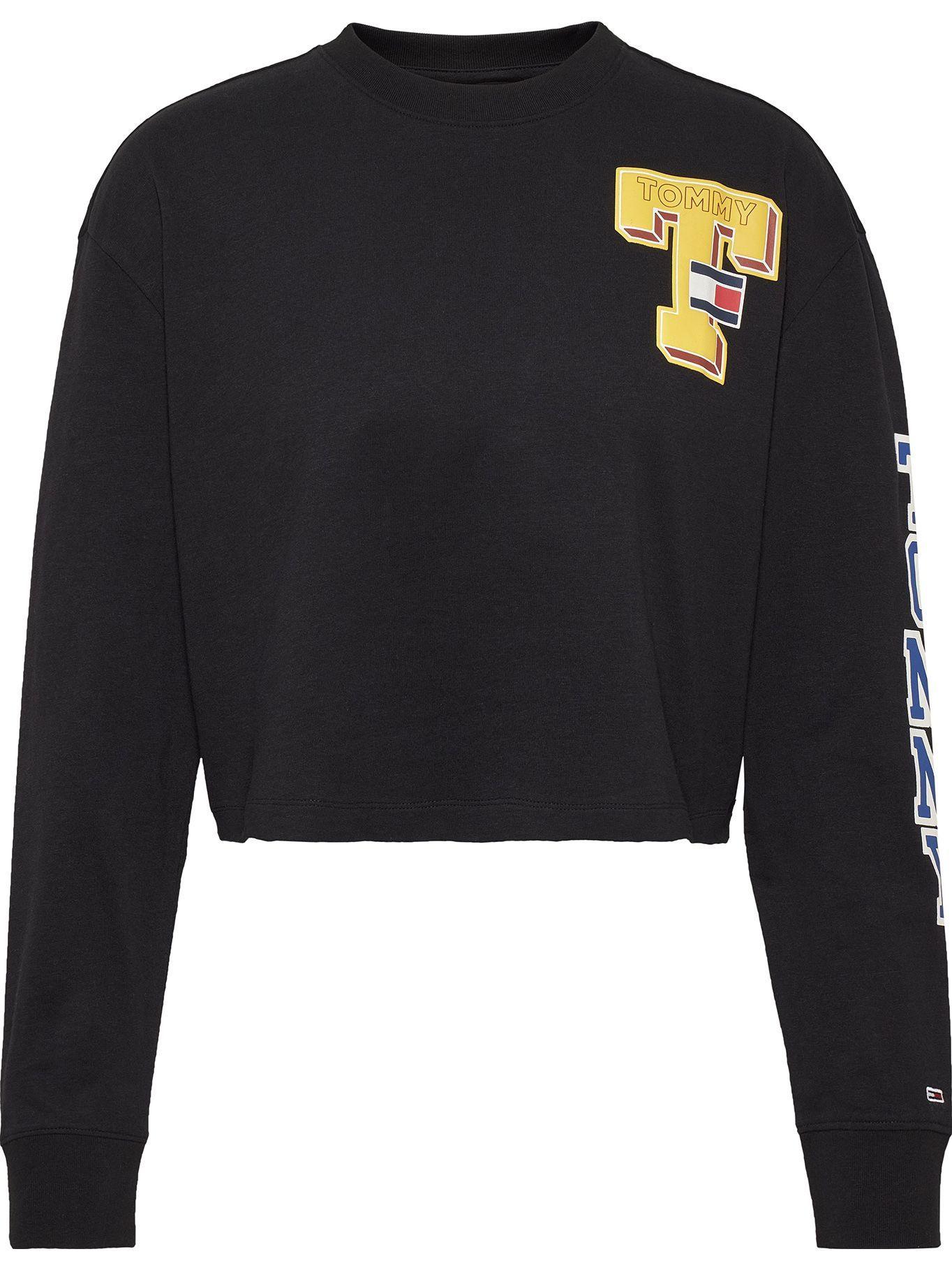 Polera Relaxed Crop Collegiate  Negro Tommy Jeans-0