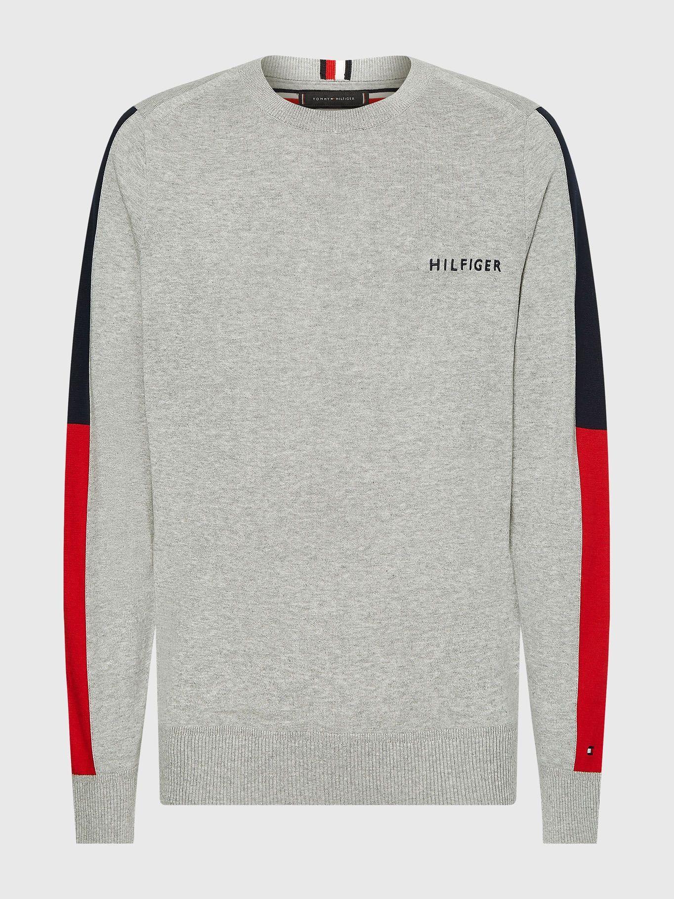 Sweater Mangas Color Block Gris Tommy Hilfiger-5