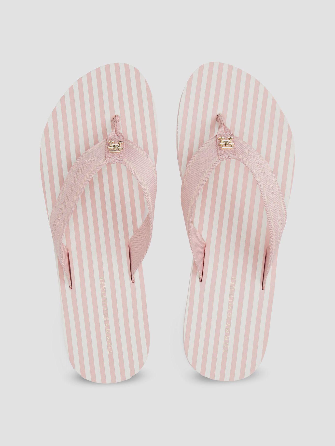 Sandalias Con Logo Y Rayas Rosado Tommy Hilfiger-2