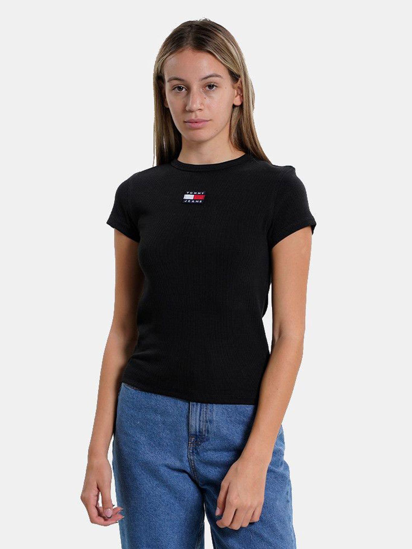 Polera Baby Center Badge Negro Tommy Jeans-0
