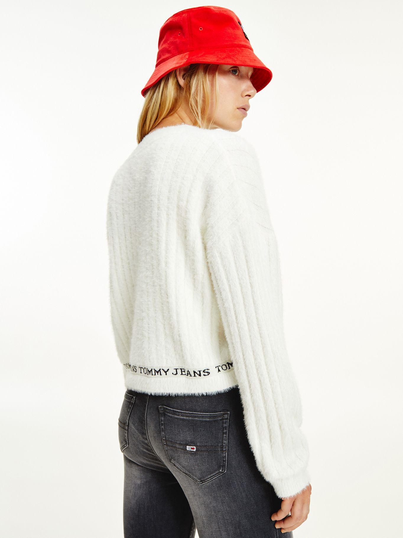 Cárdigan Cropped Texturizado Blanco Tommy Hilfiger-1