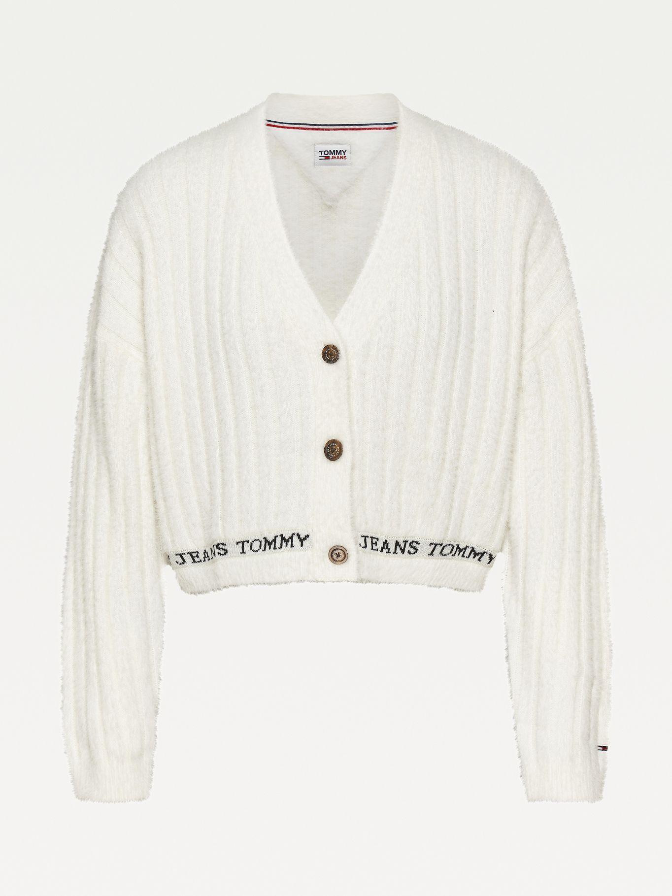 Cárdigan Cropped Texturizado Blanco Tommy Hilfiger-3