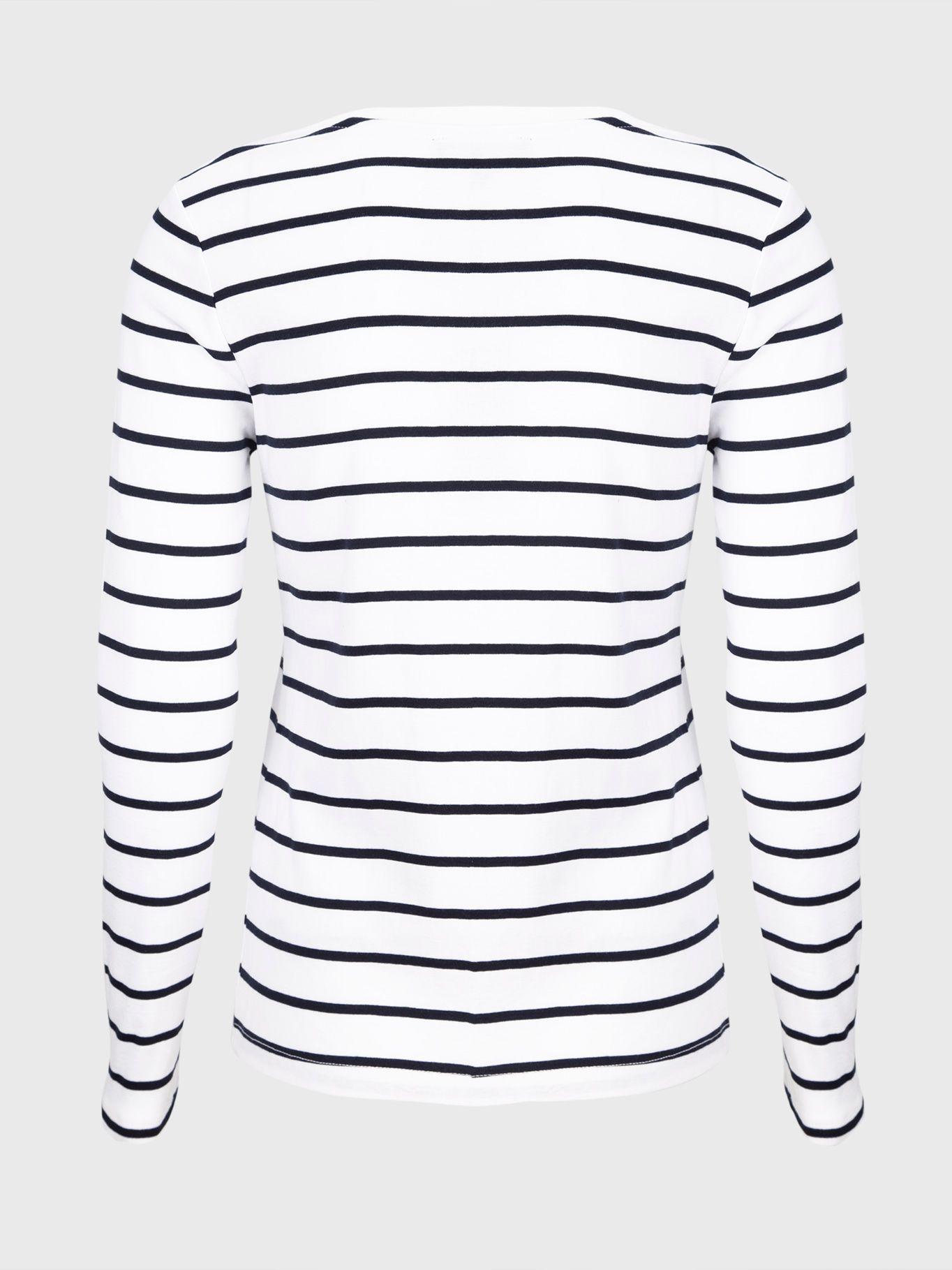 Polera Manga Larga Stripe Print Blanco Tommy Hilfiger-1