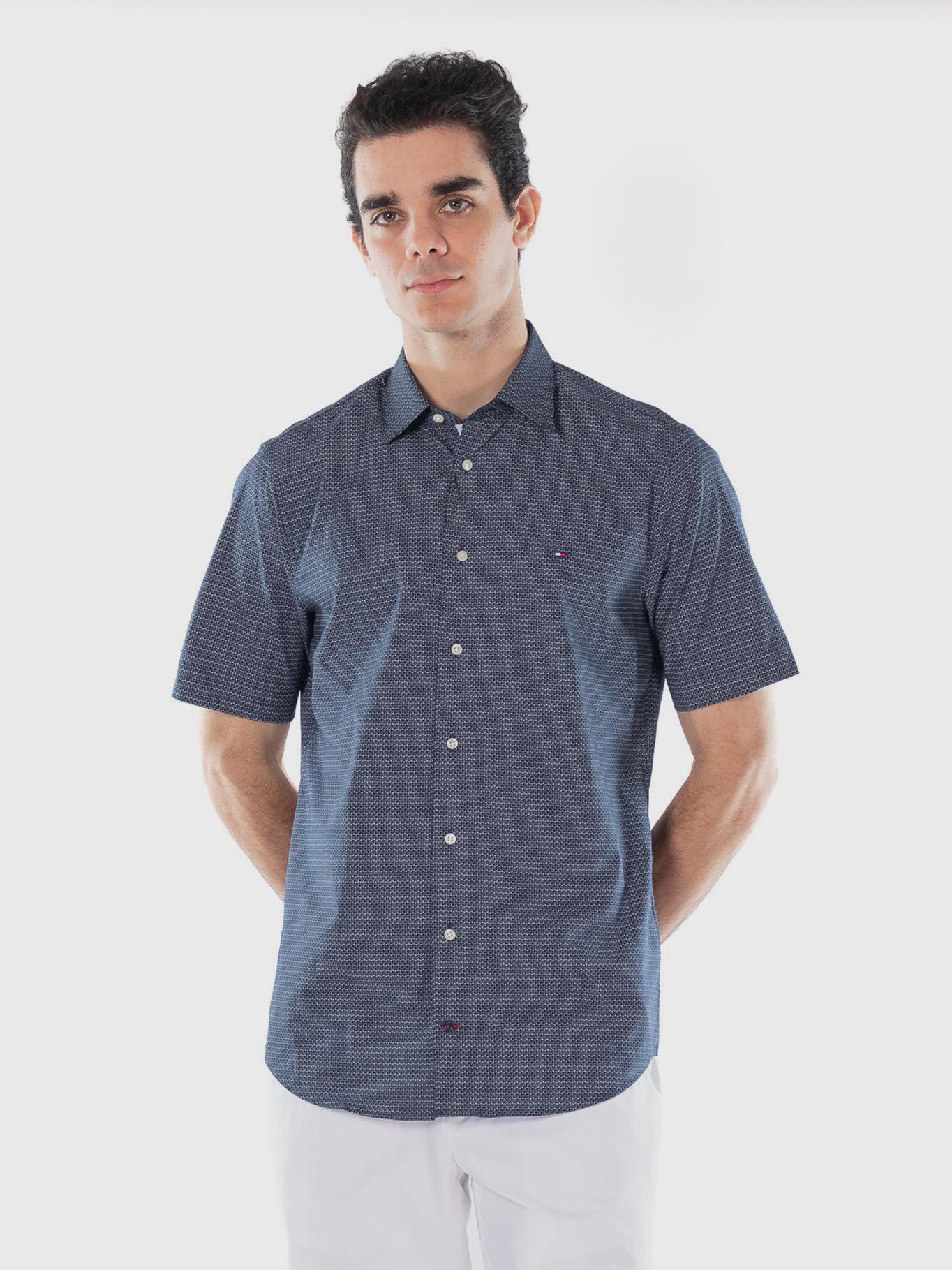 Camisa Classic Con Logo Azul Tommy Hilfiger-0