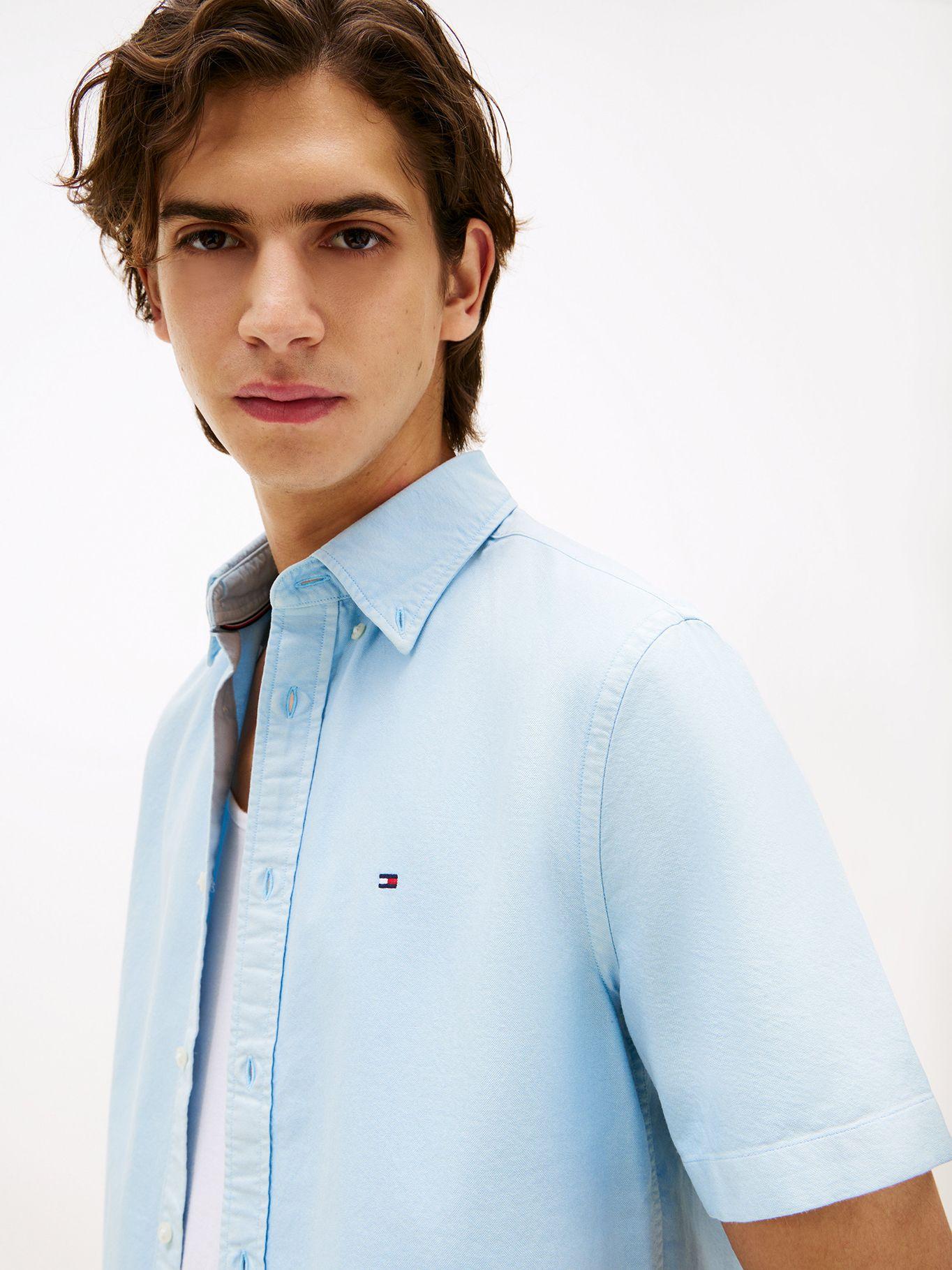 Camisa Oxford Regular Fit Celeste Tommy Hilfiger-3