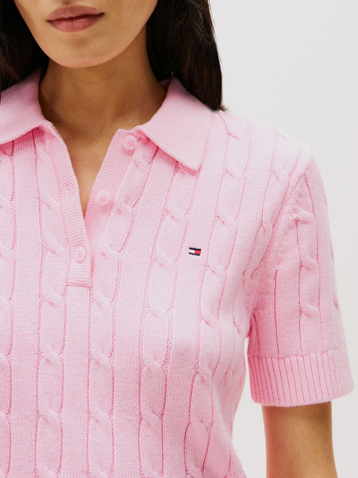 Sweater Cable Solid Rosado Tommy Hilfiger-3