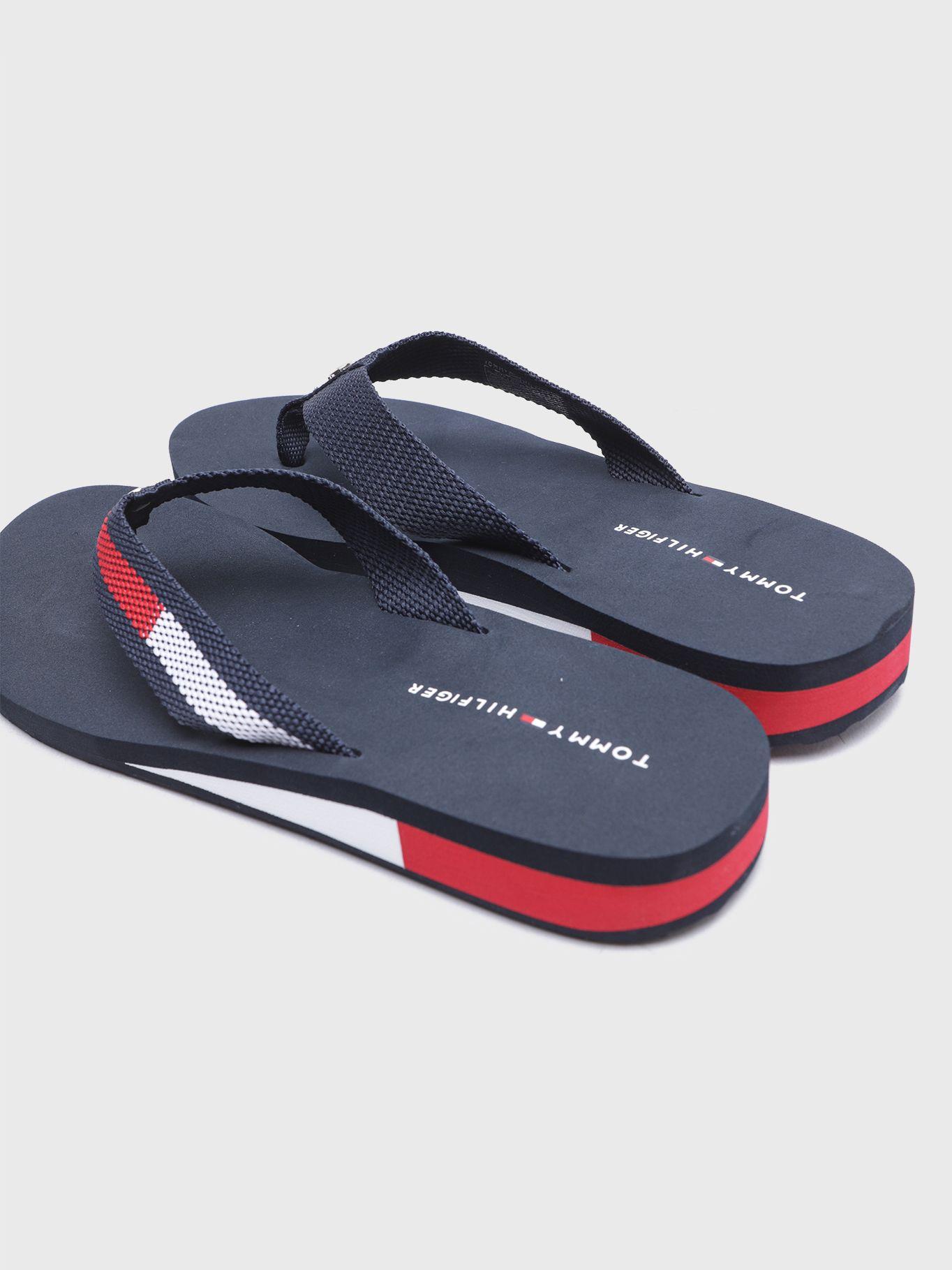 Sandalias De Playa Tj Logo Azul Tommy Hilfiger-1