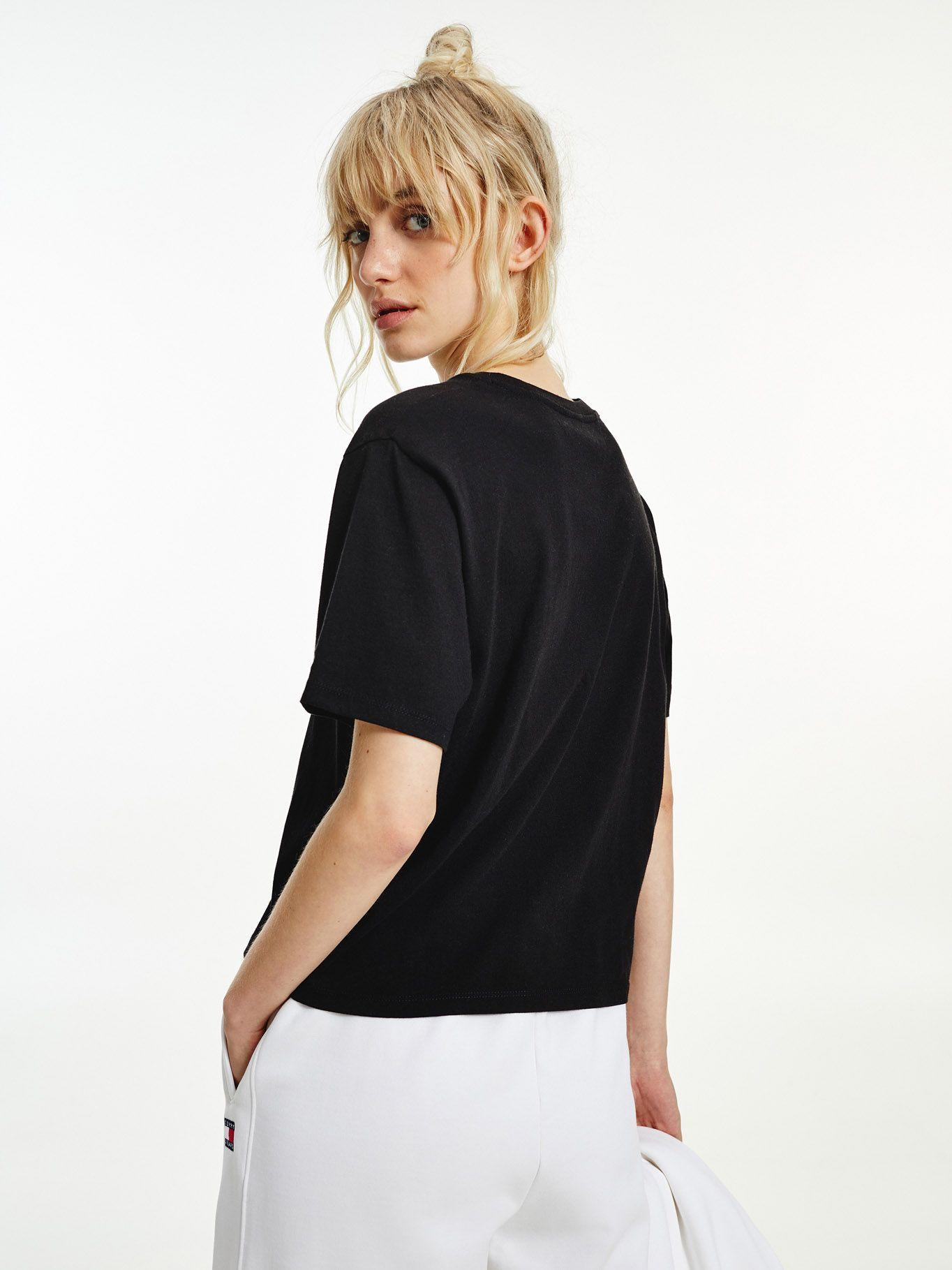 Polera Essential Crop Con Logo Negro Tommy Hilfiger-1