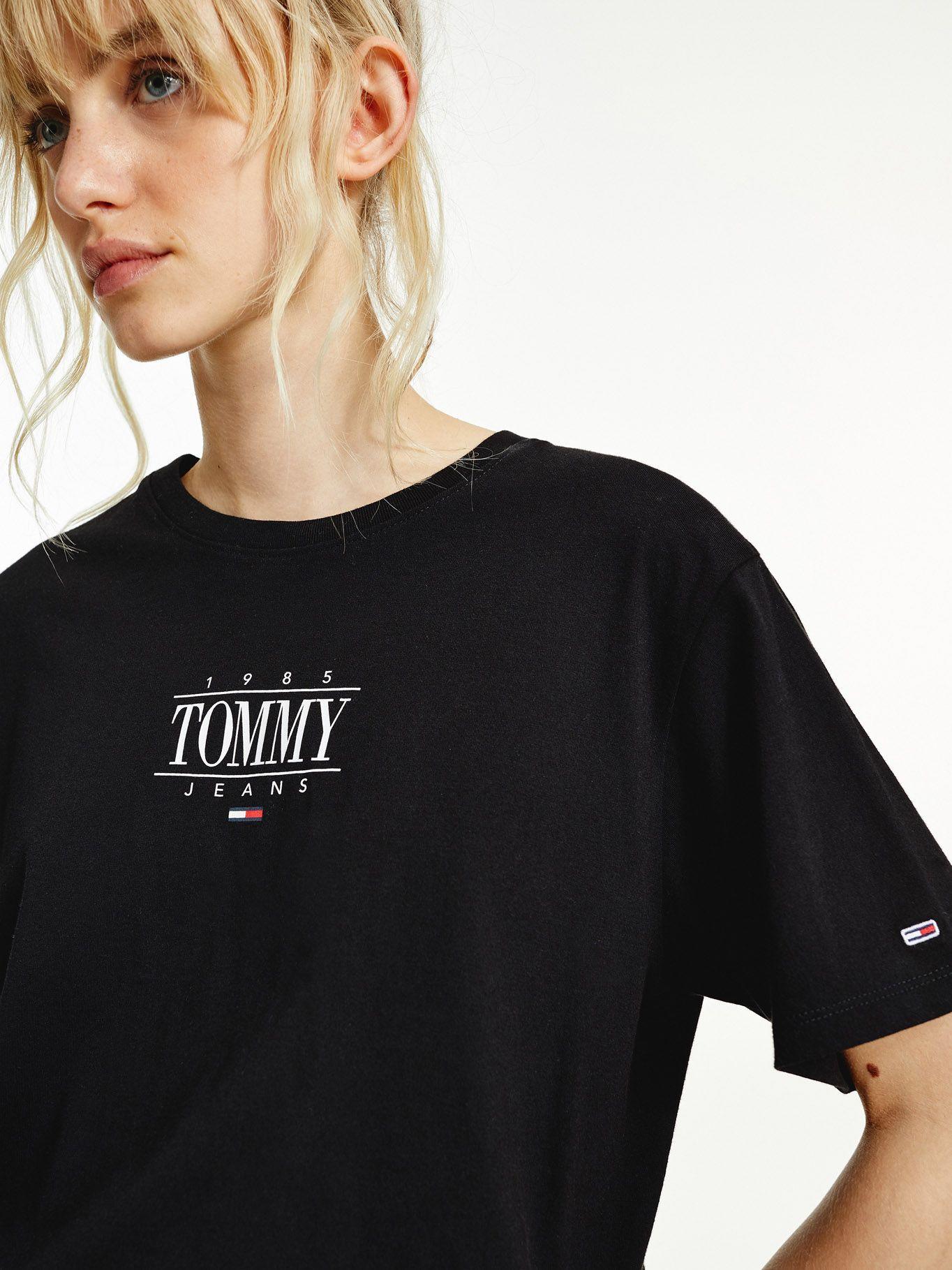 Polera Essential Crop Con Logo Negro Tommy Hilfiger-2