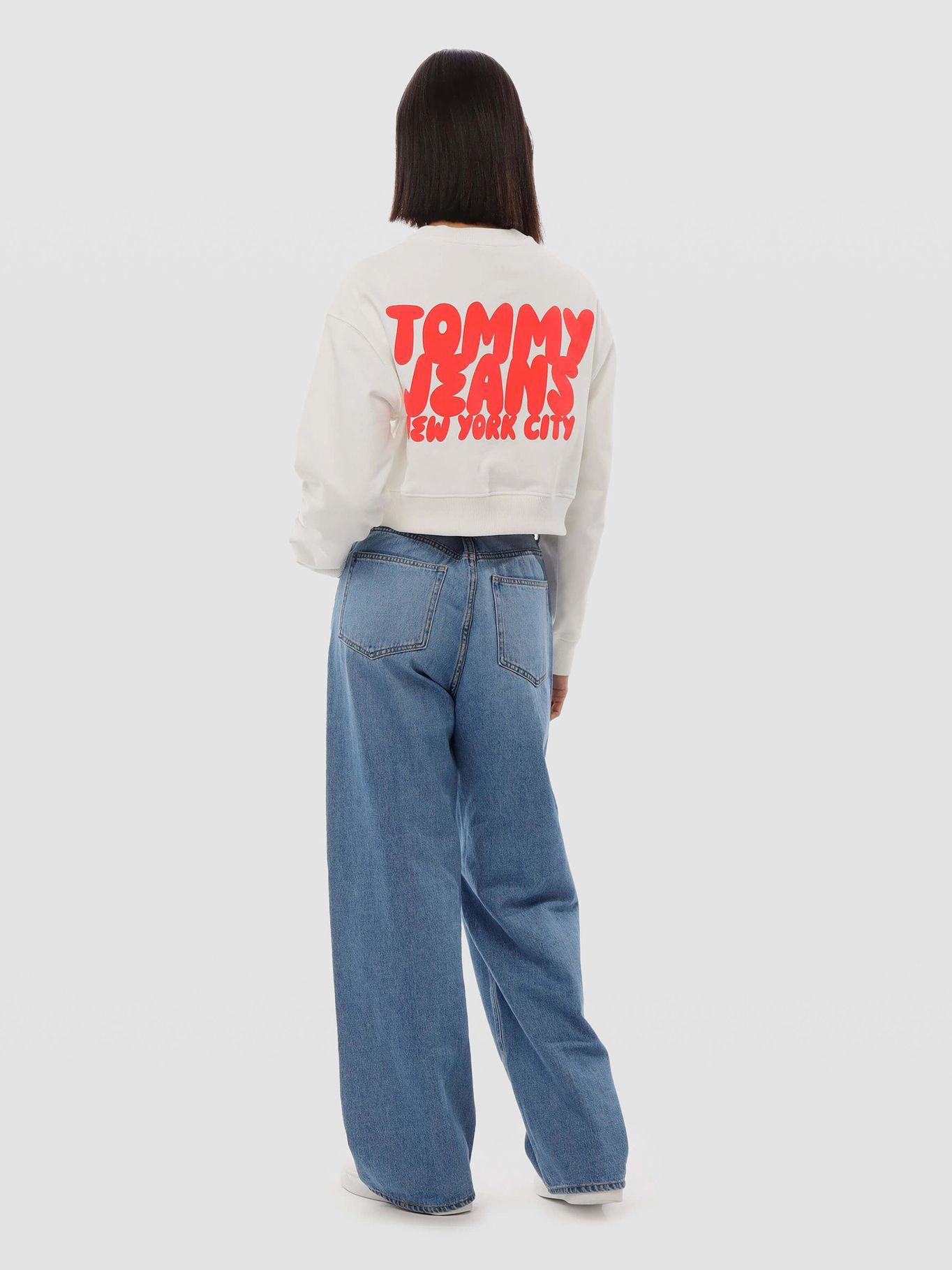 Polerón Cropped Bubble Logo Blanco Tommy Jeans-2