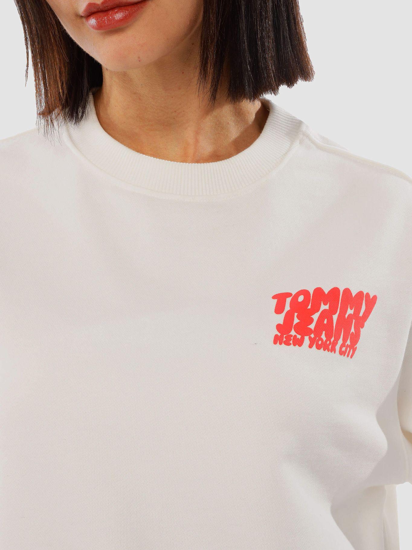 Polerón Cropped Bubble Logo Blanco Tommy Jeans-3
