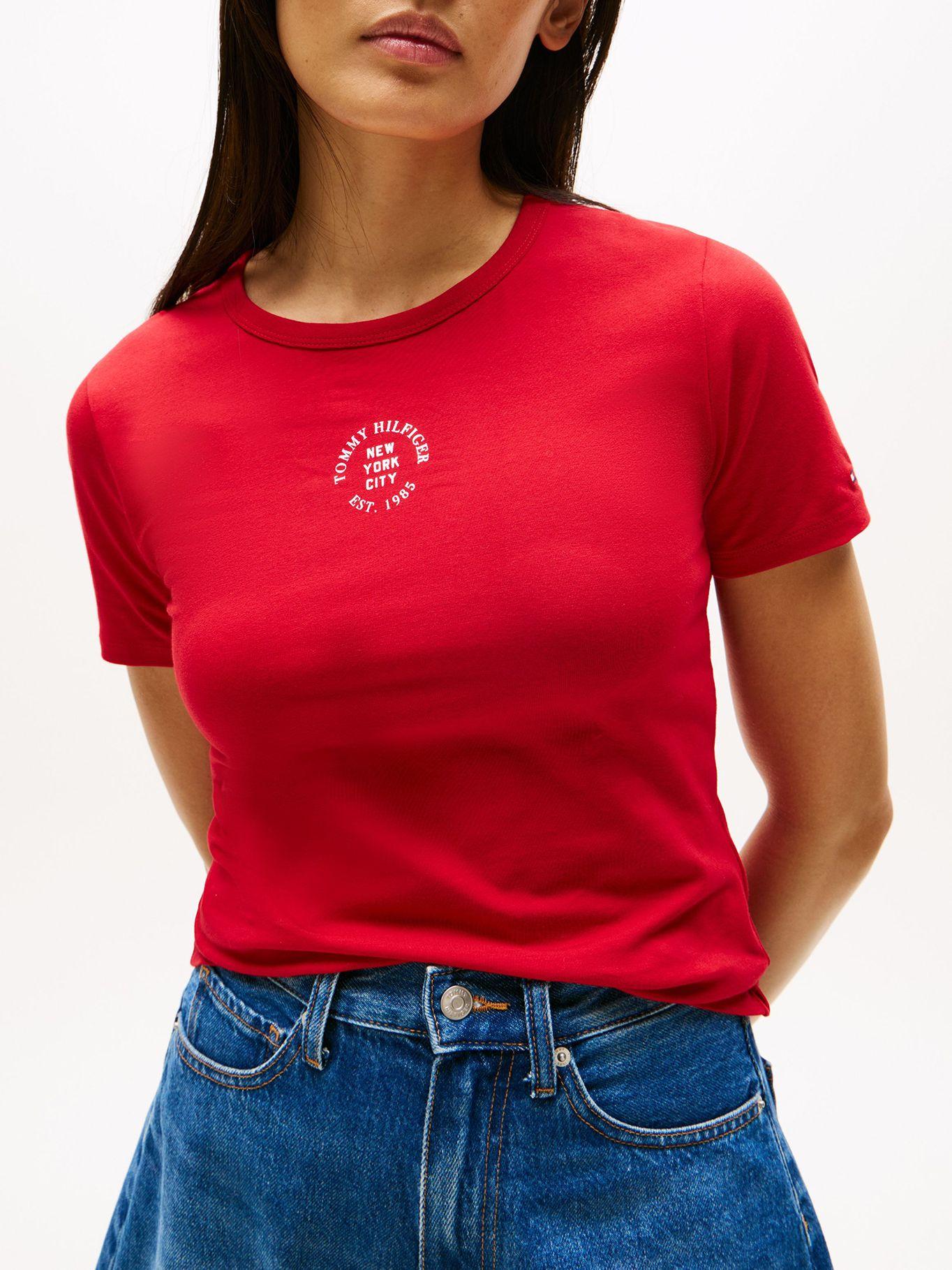 Polera Slim Con Logo Estampado Rojo XLD Tommy Hilfiger-3