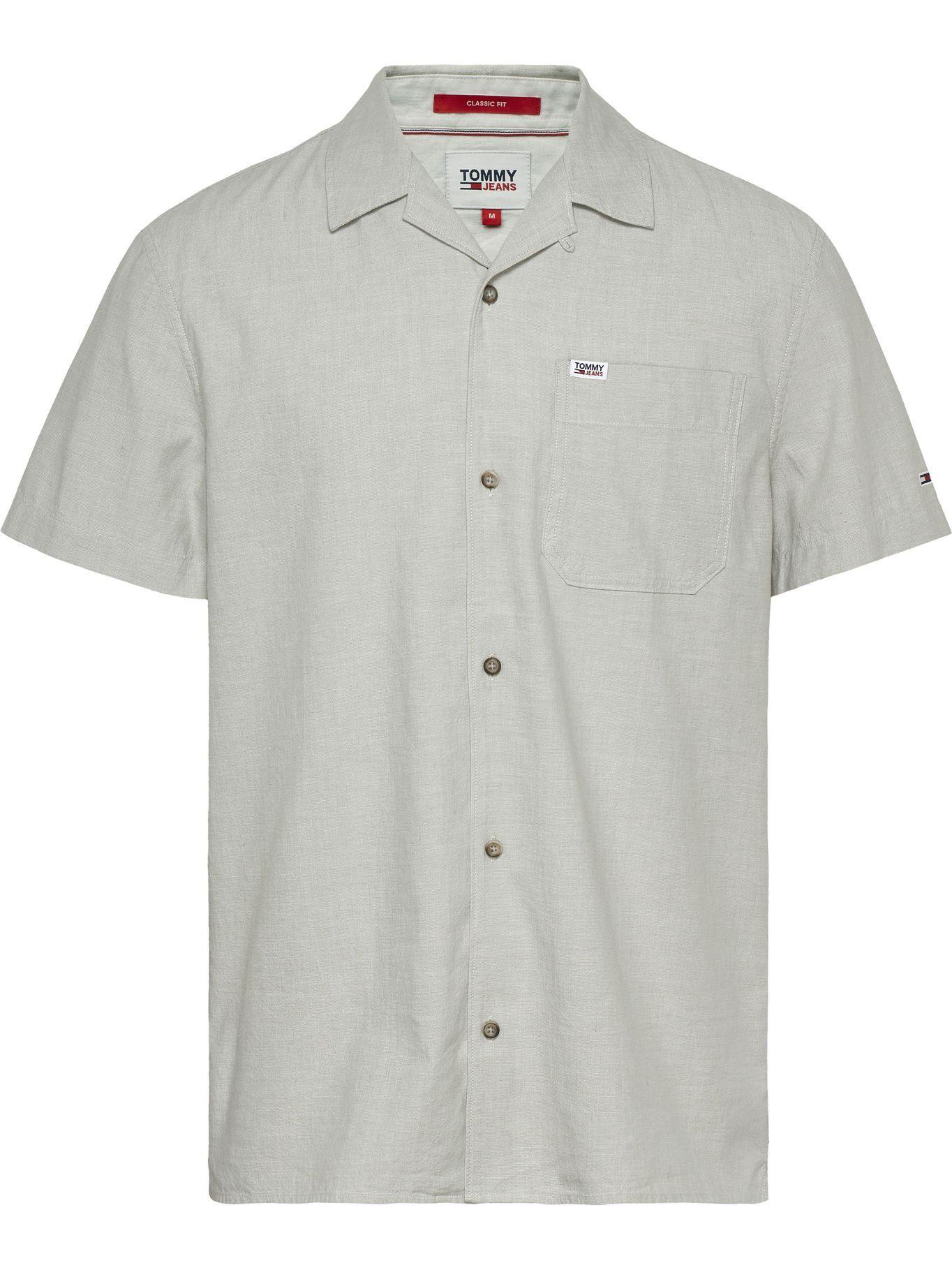 Camisa De Lino Spring Camp Gris Tommy Hilfiger-0