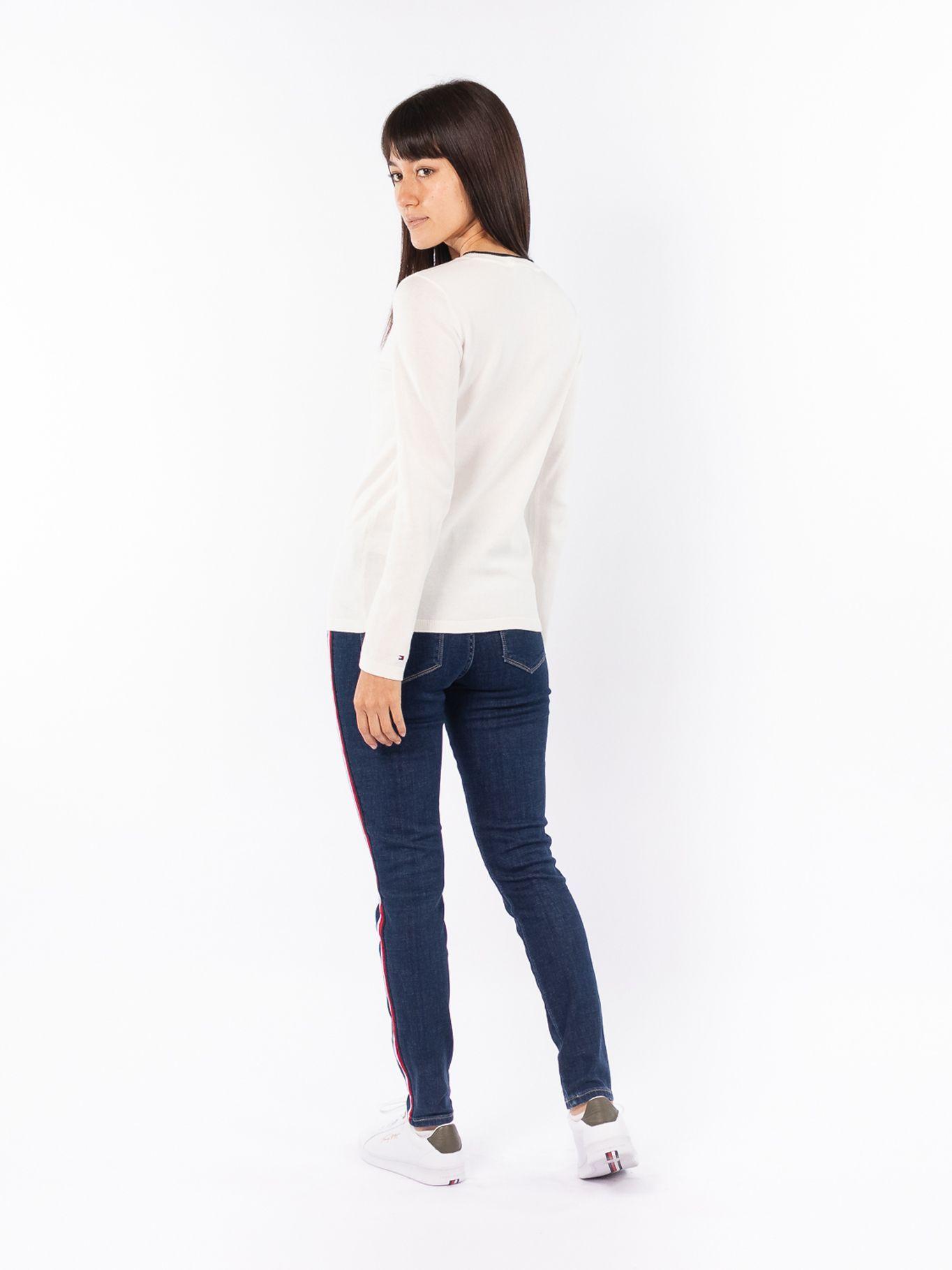 Sweater Flag Stripe Logo Blanco Tommy Hilfiger-1