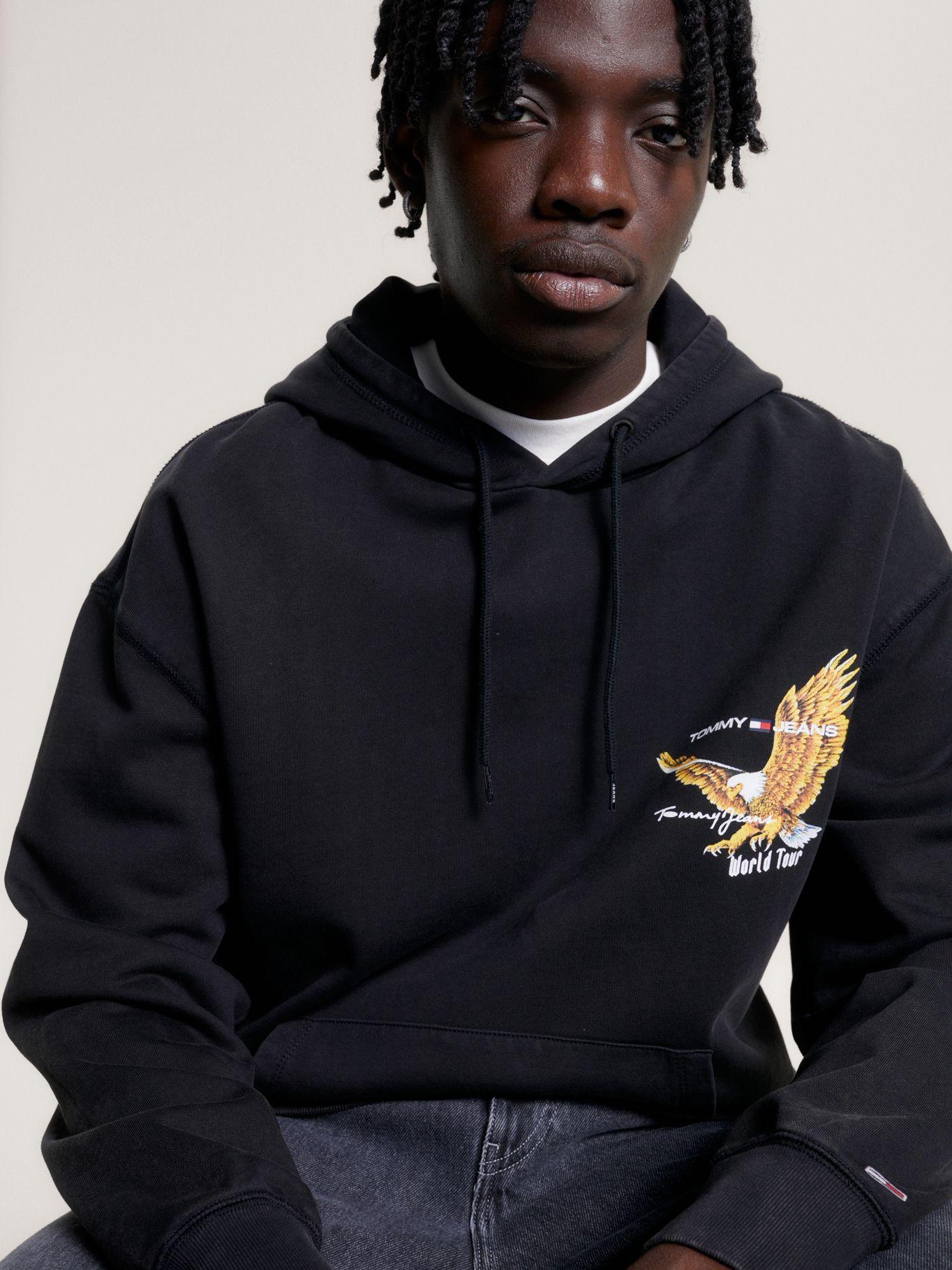 Polerón Hoodie Relaxed Con Águila Negro Tommy Jeans-3