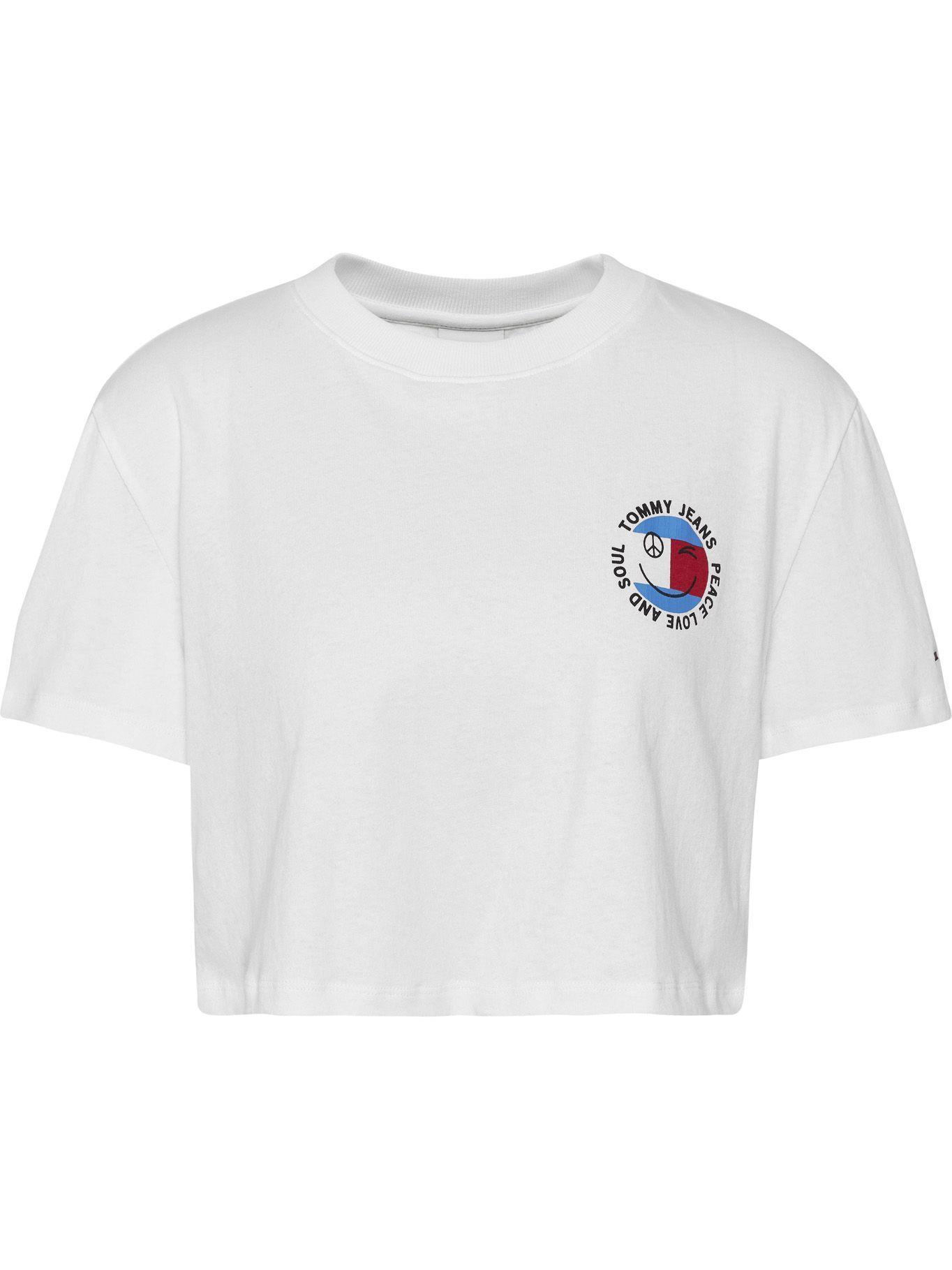 Polera Crop Logo Smiley Blanco Tommy Jeans F2-0