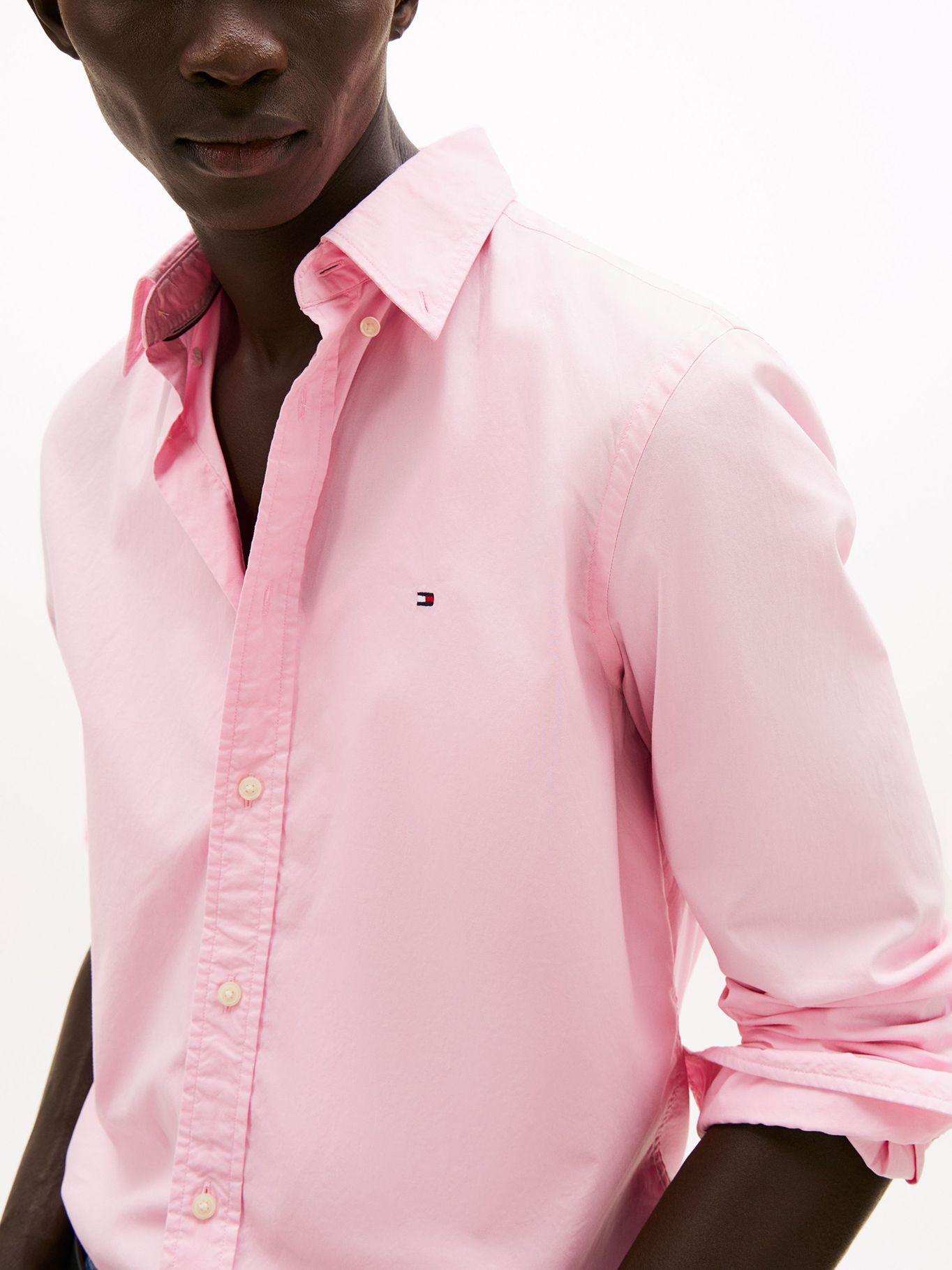 Camisa Th Flex Solid Regular Fit Rosado Tommy Hilfiger-3