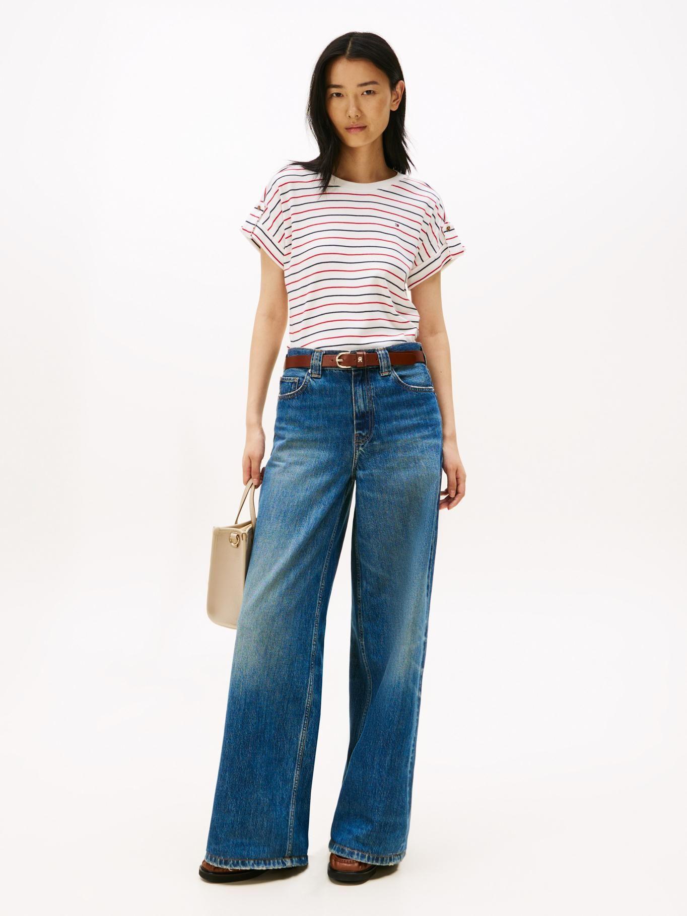 Polera Con Diseño y Rayas Blanco Tommy Hilfiger-1