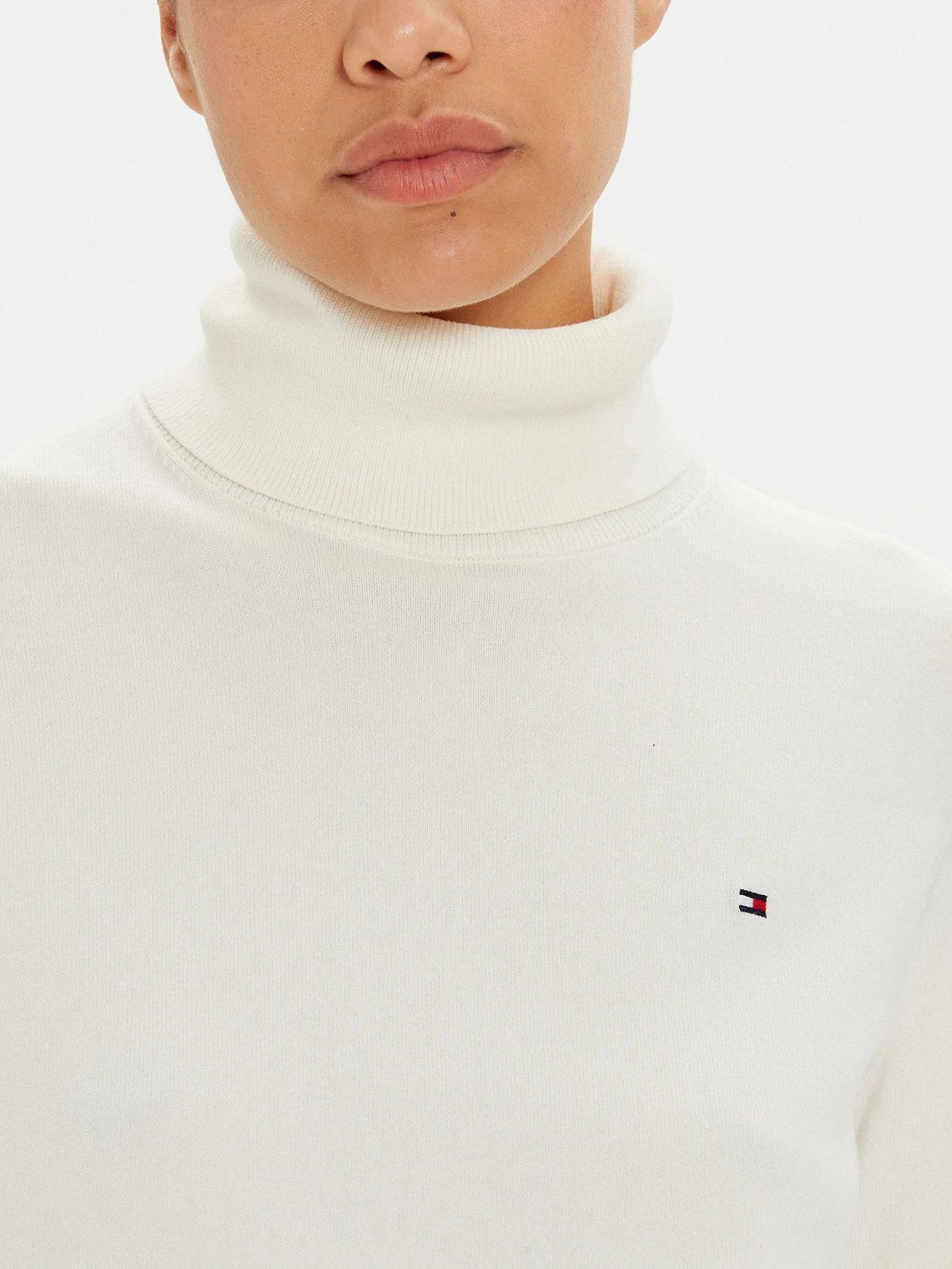 Sweater De Cuello Alto Con Logo Blanco Tommy Hilfiger-4