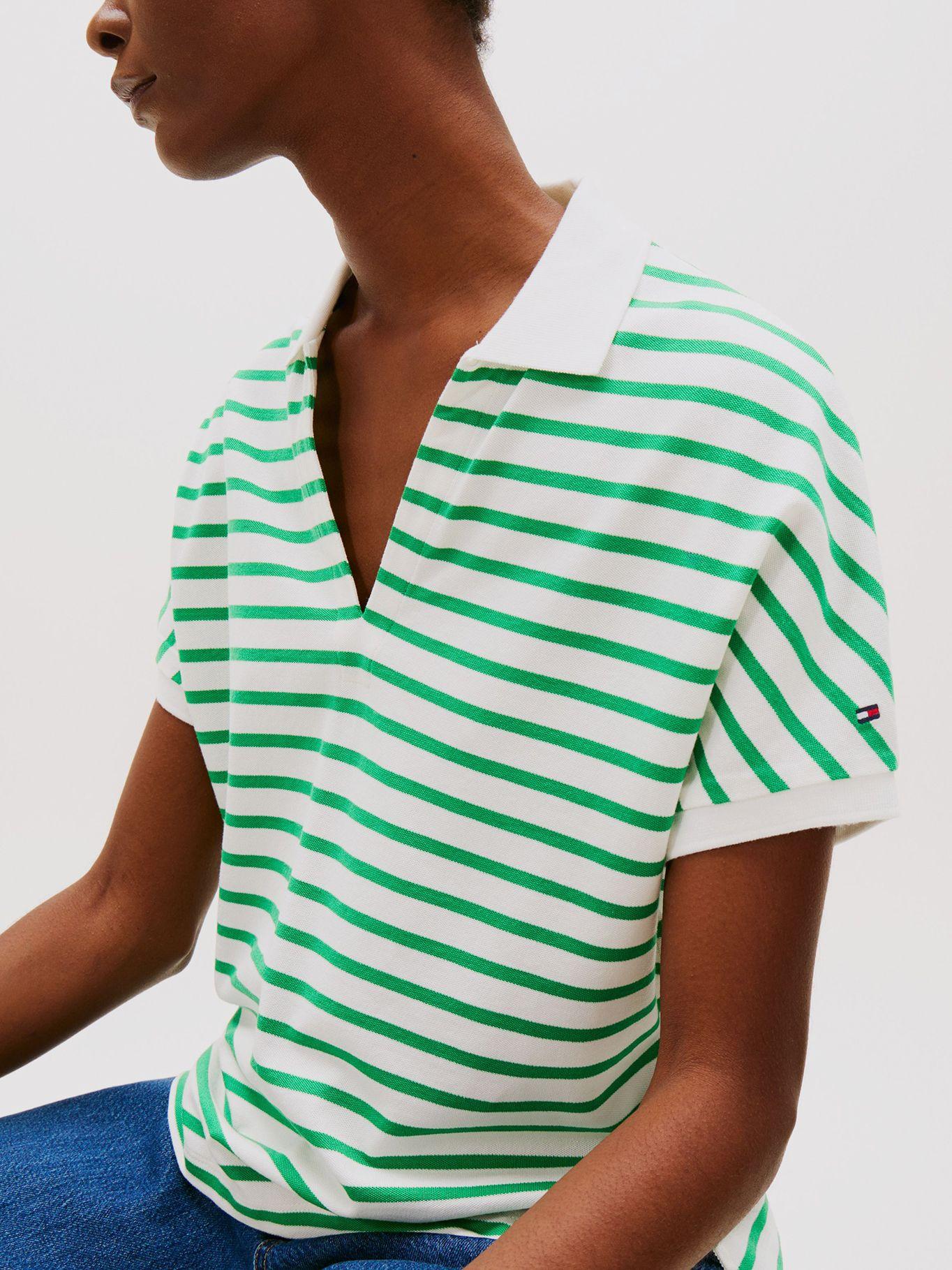 Polo Relaxed Solid Con Logo Verde Tommy Hilfiger-3