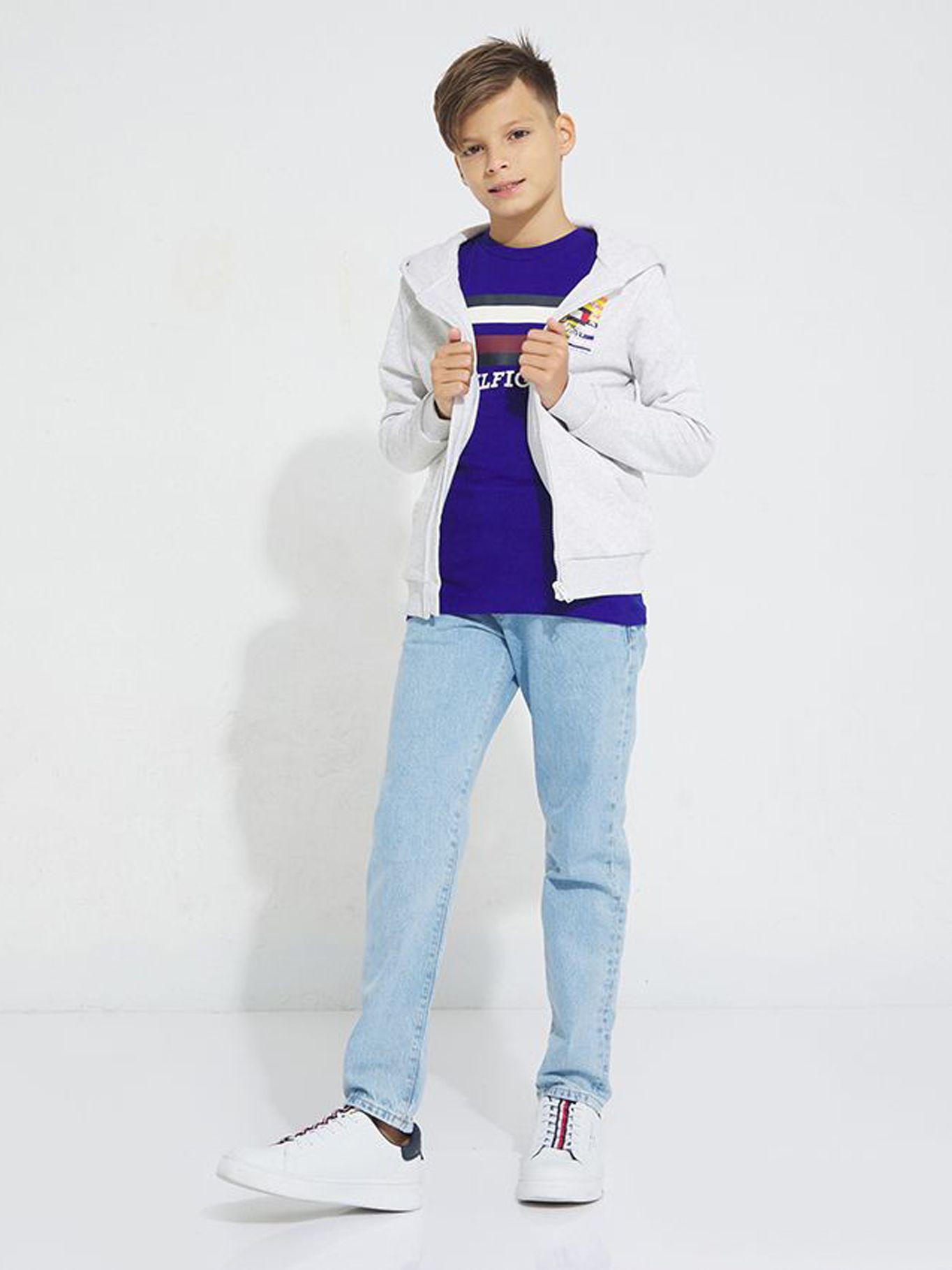 Polera Stripe - Box Logo Azul Tommy Hilfiger-3