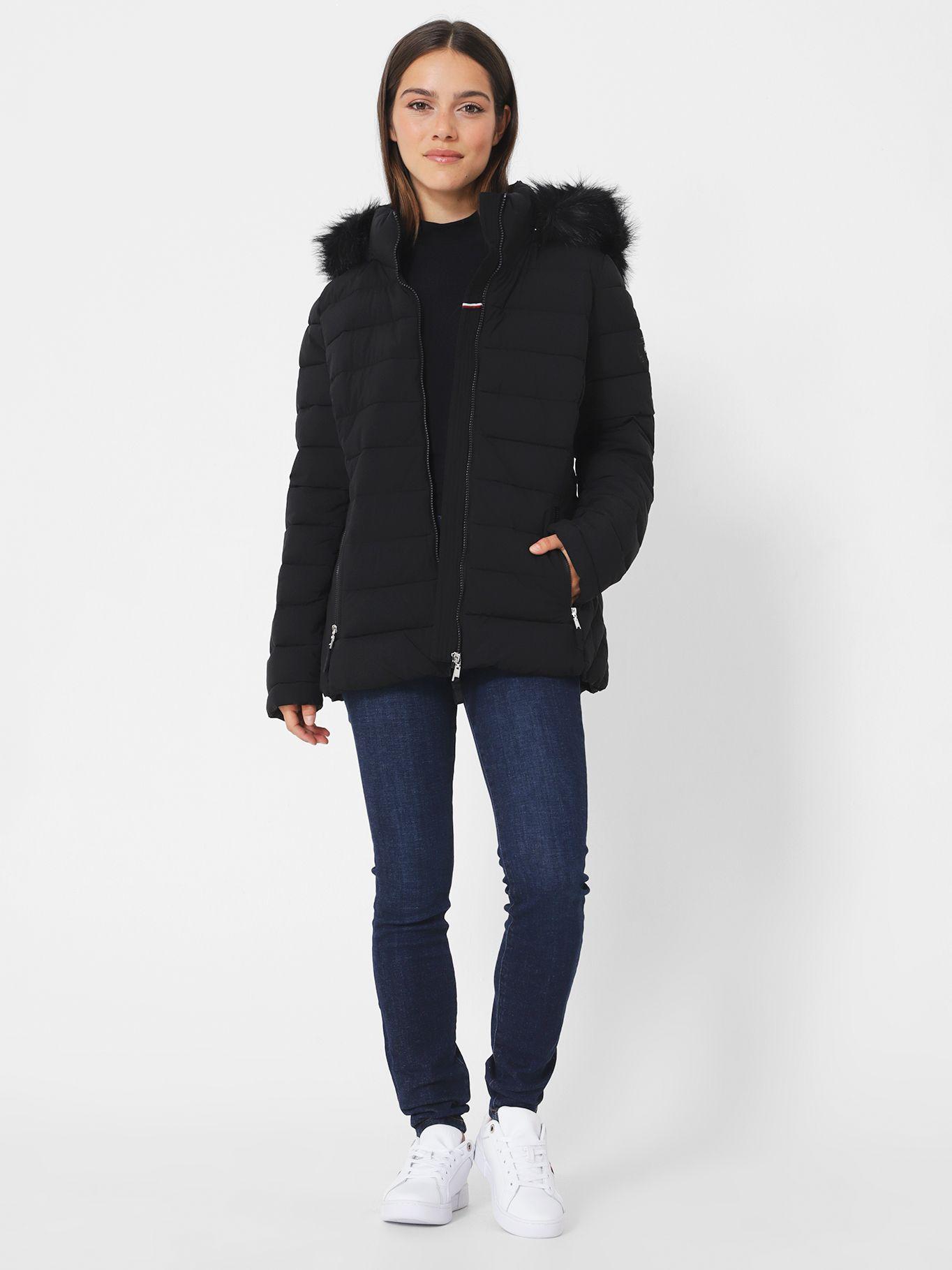 Parka Acolchada Con Cierre Negro Tommy Hilfiger-1
