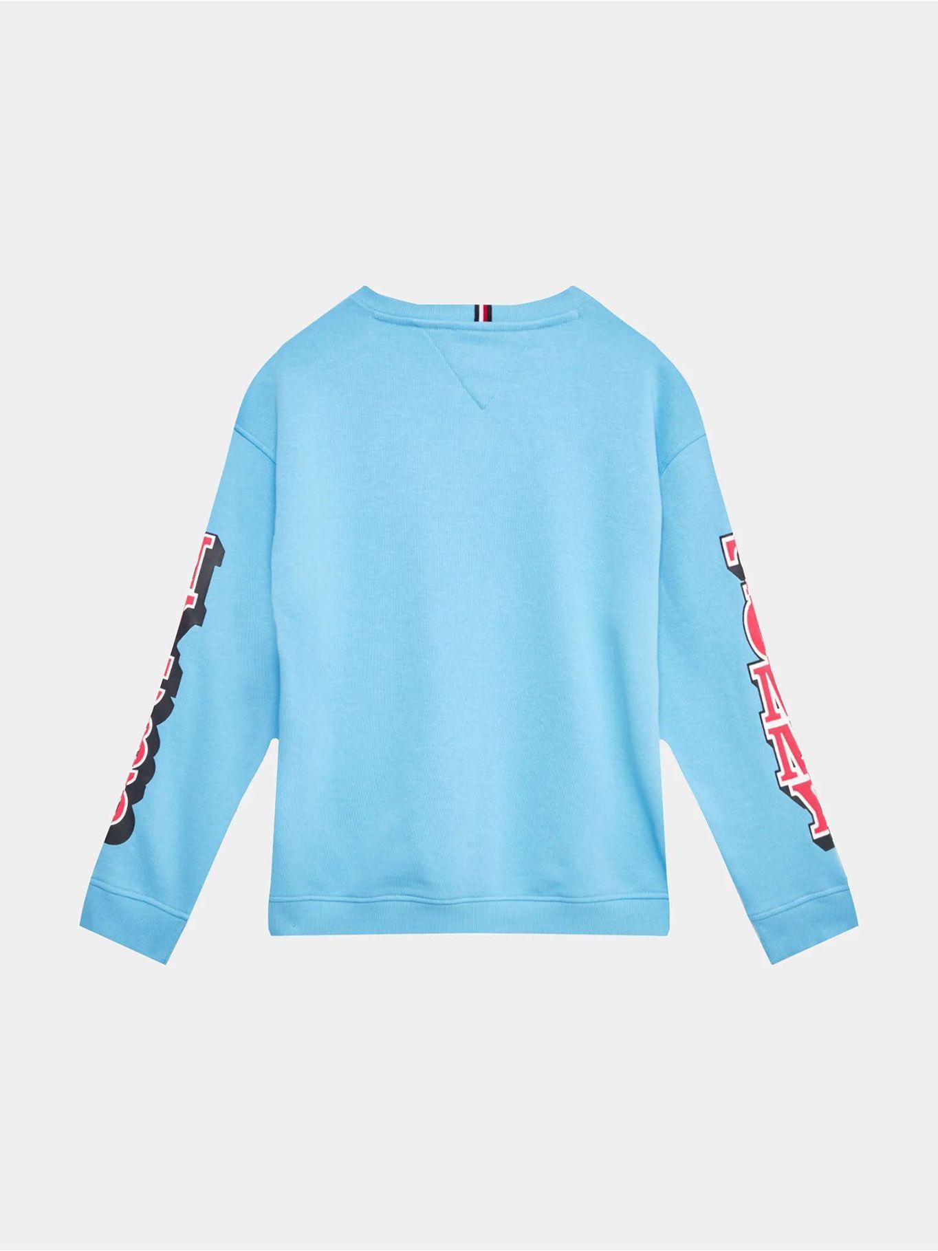 Polerón De Felpa Con Logo Celeste Tommy Hilfiger-1