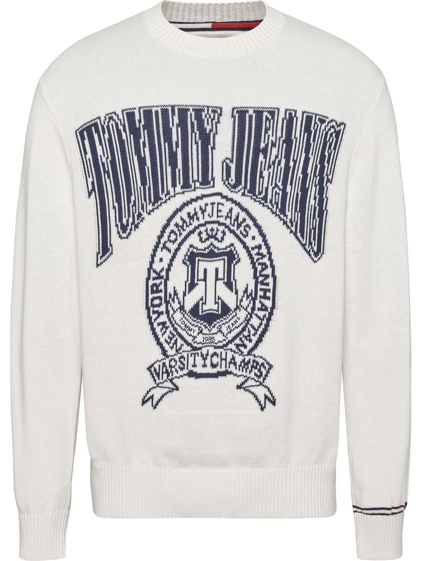 Sweater Relaxed Varsity Jacquard Blanco Tommy Hilfiger-0
