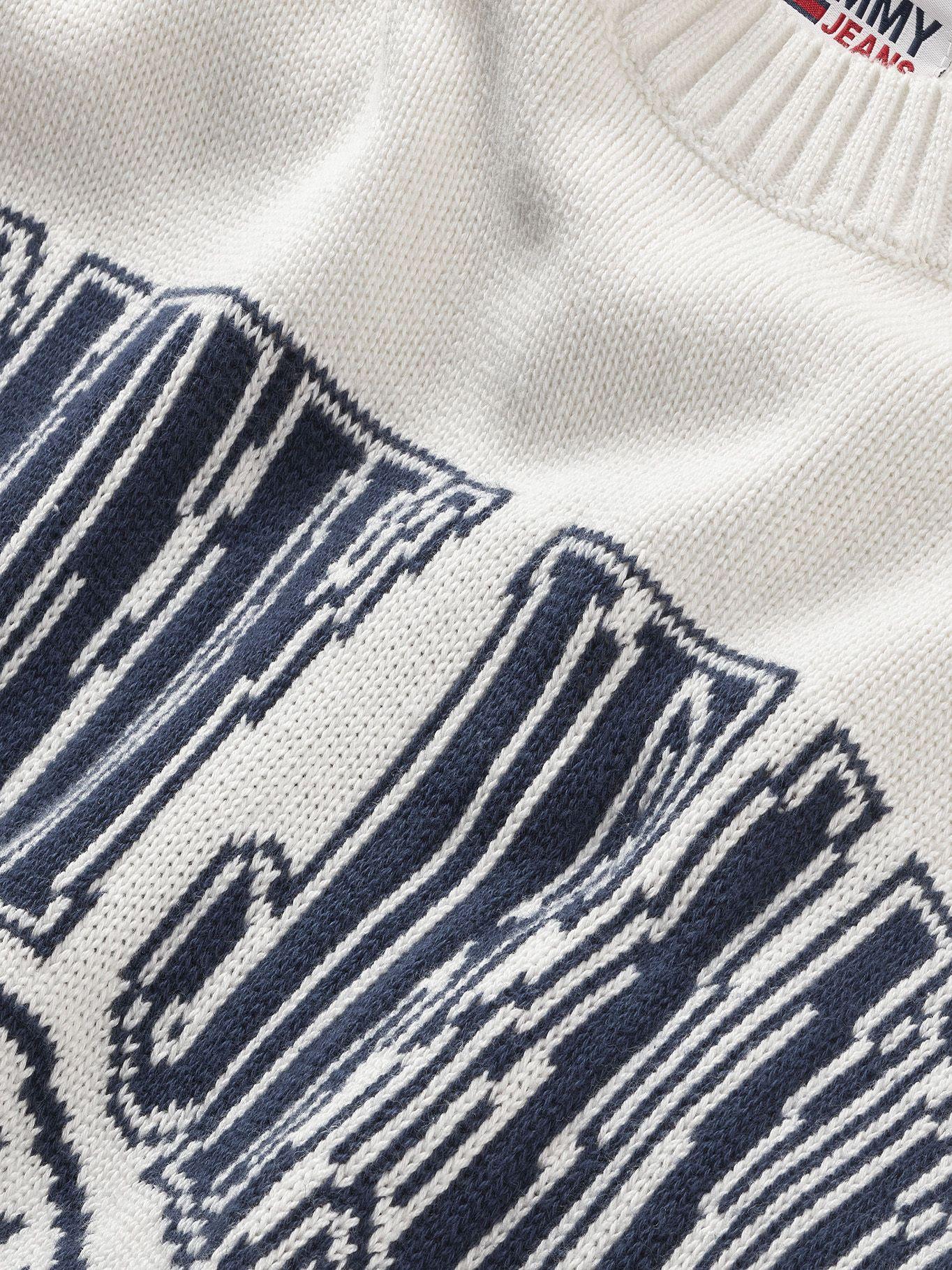 Sweater Relaxed Varsity Jacquard Blanco Tommy Hilfiger-2