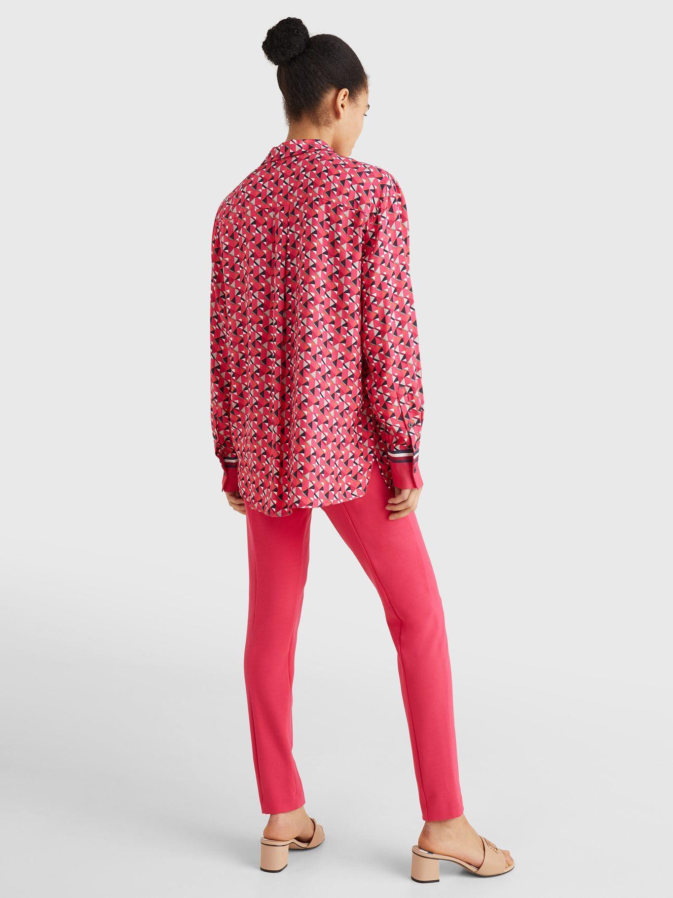 Blusa De Viscosa Print Geométrico Rojo Tommy Hilfiger-1