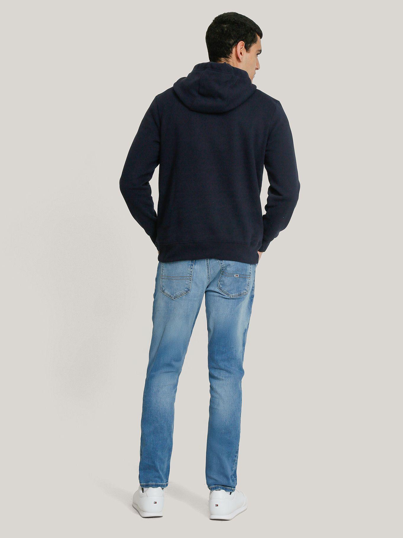 Polerón Hoodie Con Logo Central De Rayas Azul Tommy Hilfiger-2