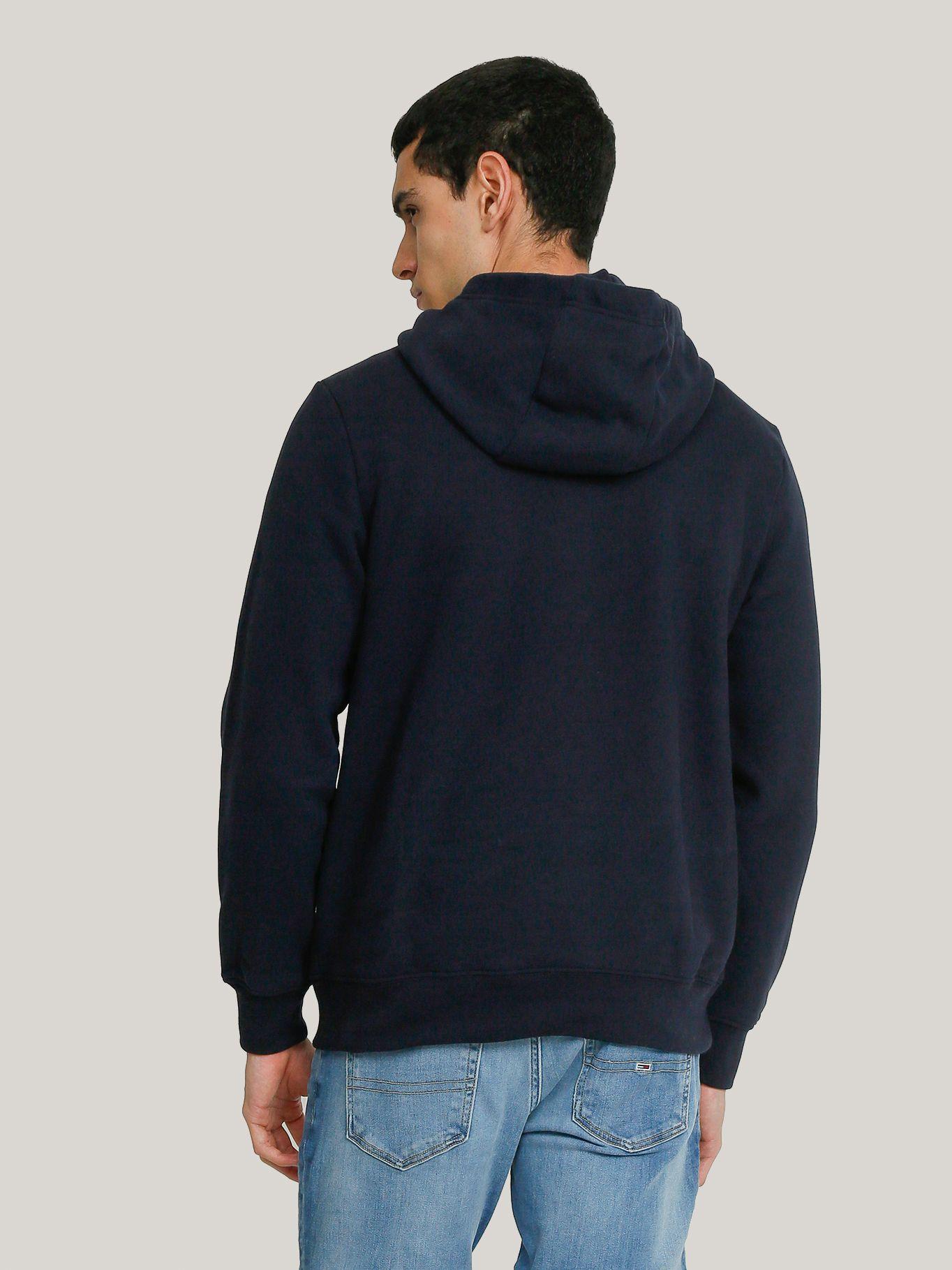 Polerón Hoodie Con Logo Central De Rayas Azul Tommy Hilfiger-3