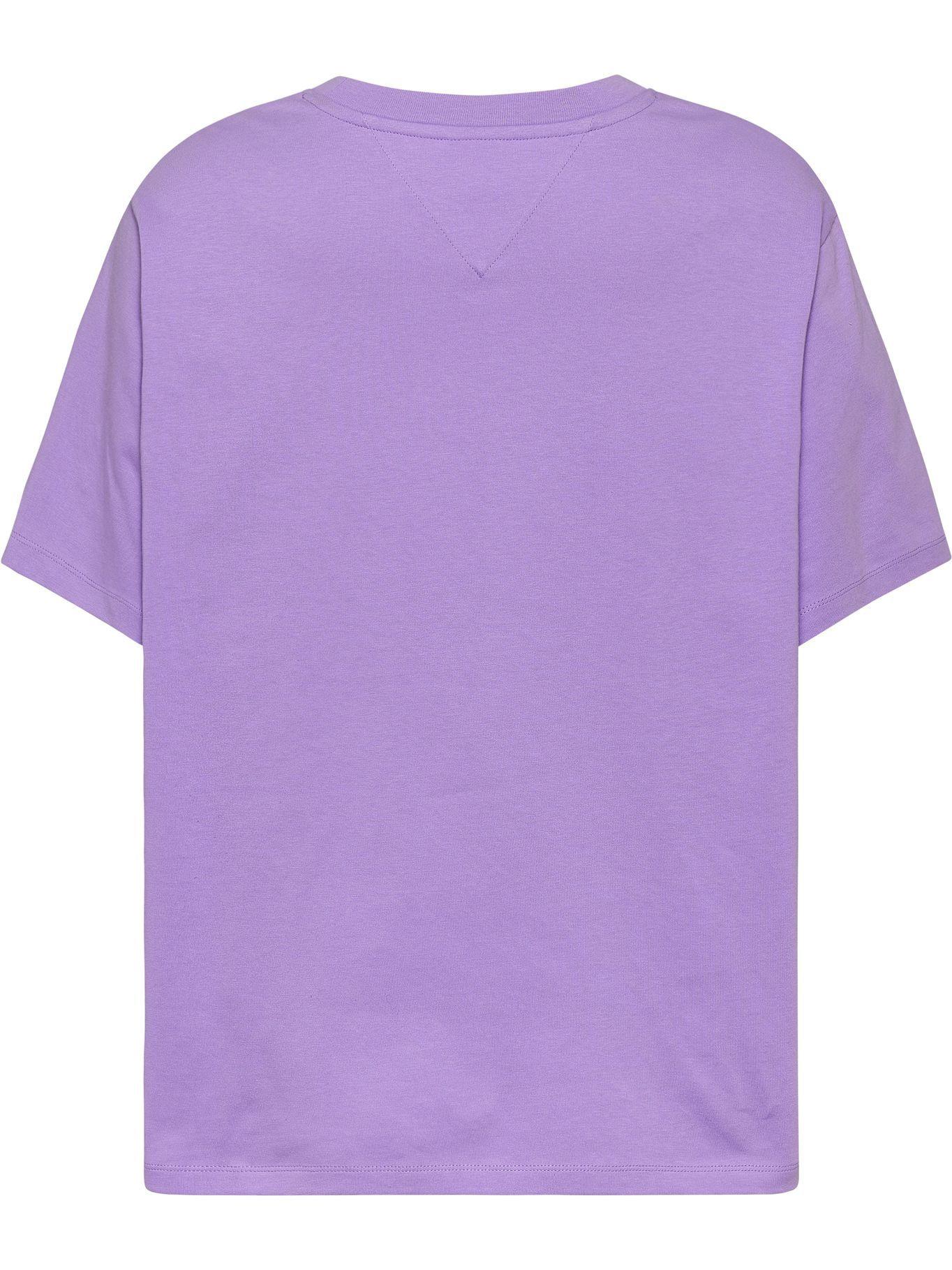 Polera Curve Linear Logo Morado Tommy Jeans F2-1