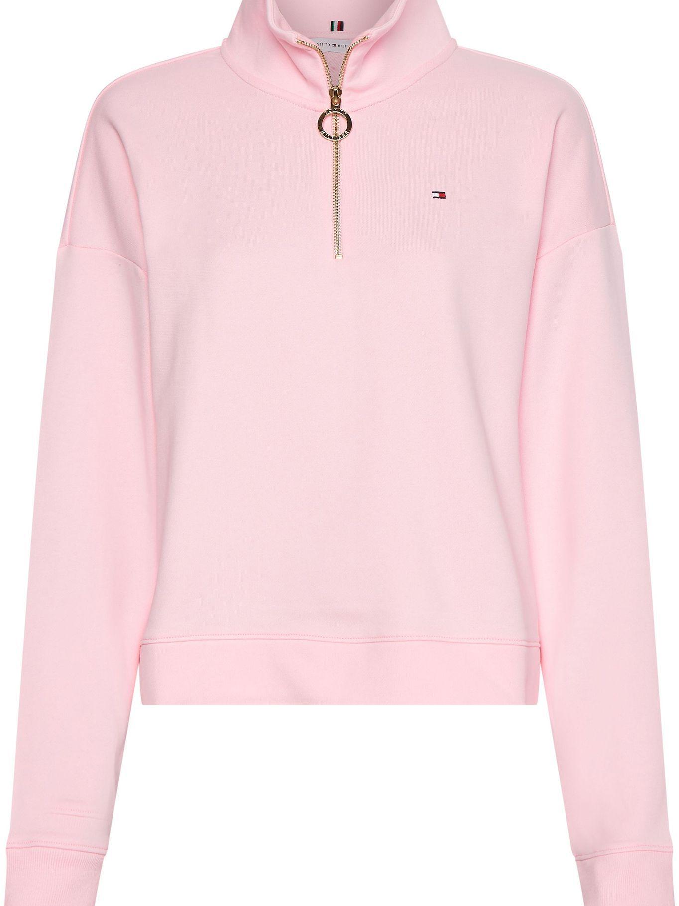 Polerón Relaxed Con Medio Cierre Rosado Tommy Hilfiger-0