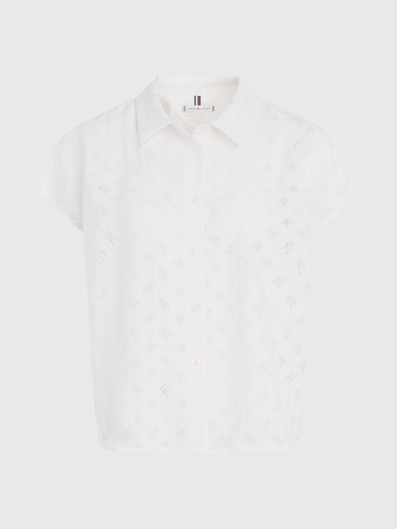 Blusa Con Monogram Print Blanco Tommy Hilfiger-4