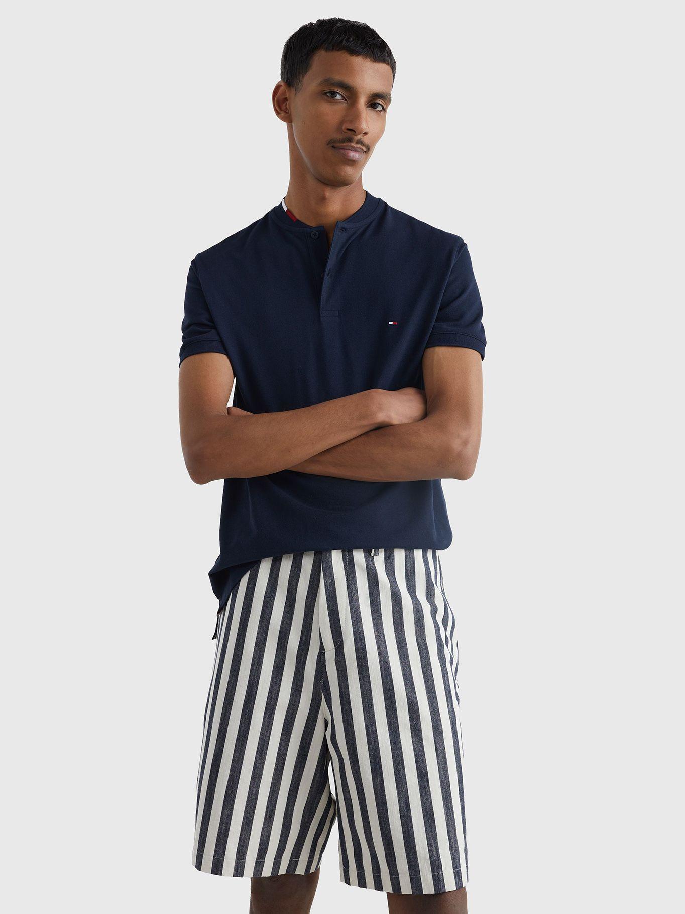 Polo Cuello Mao Slim Fit Azul Tommy Hilfiger-0