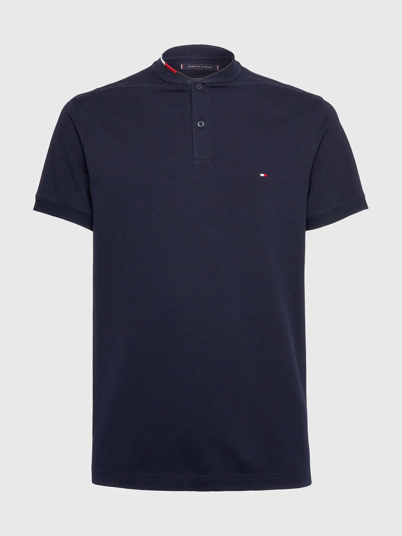 Polo Cuello Mao Slim Fit Azul Tommy Hilfiger-4